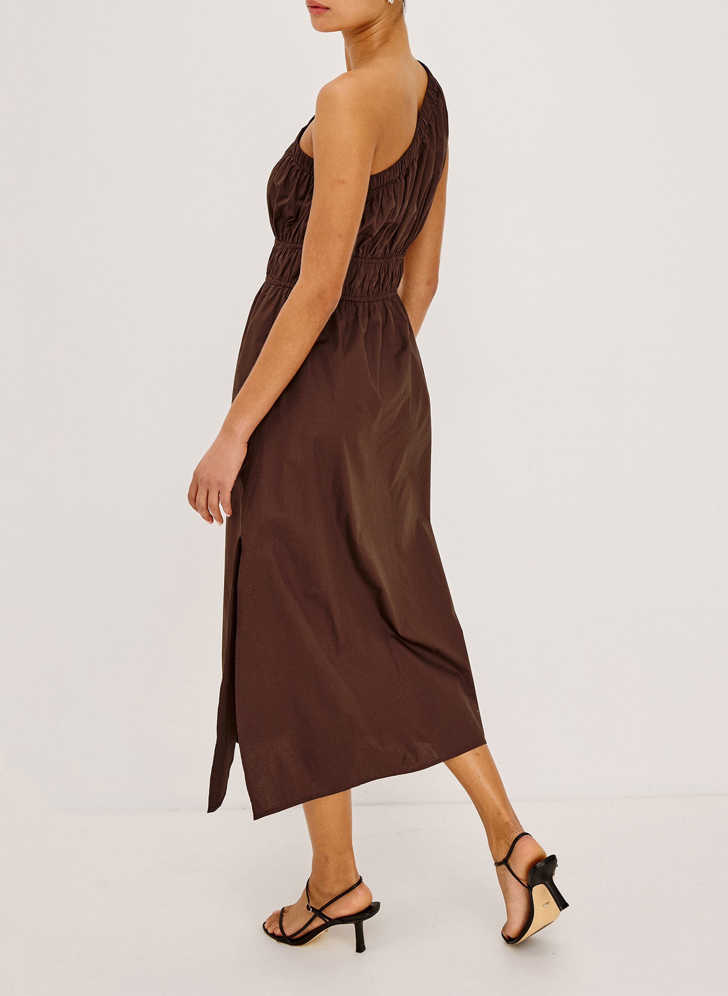 Asymmetric cotton midi dress RAILS Brown