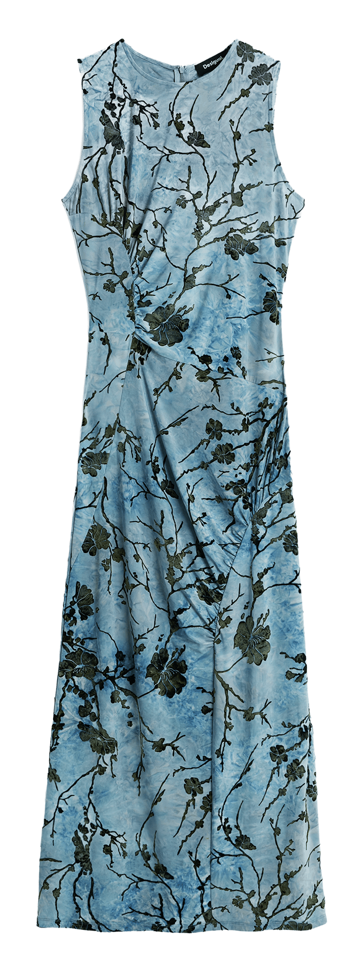 Langes, tailliertes Kleid DESIGUAL Blau