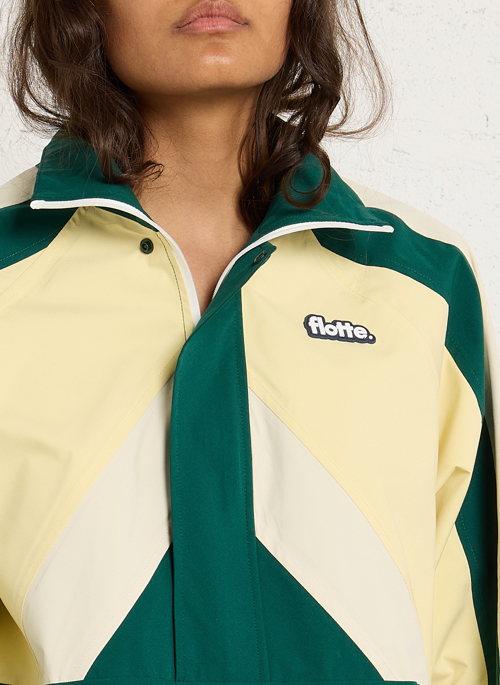 High-neck rainproof jacket FLOTTE Green