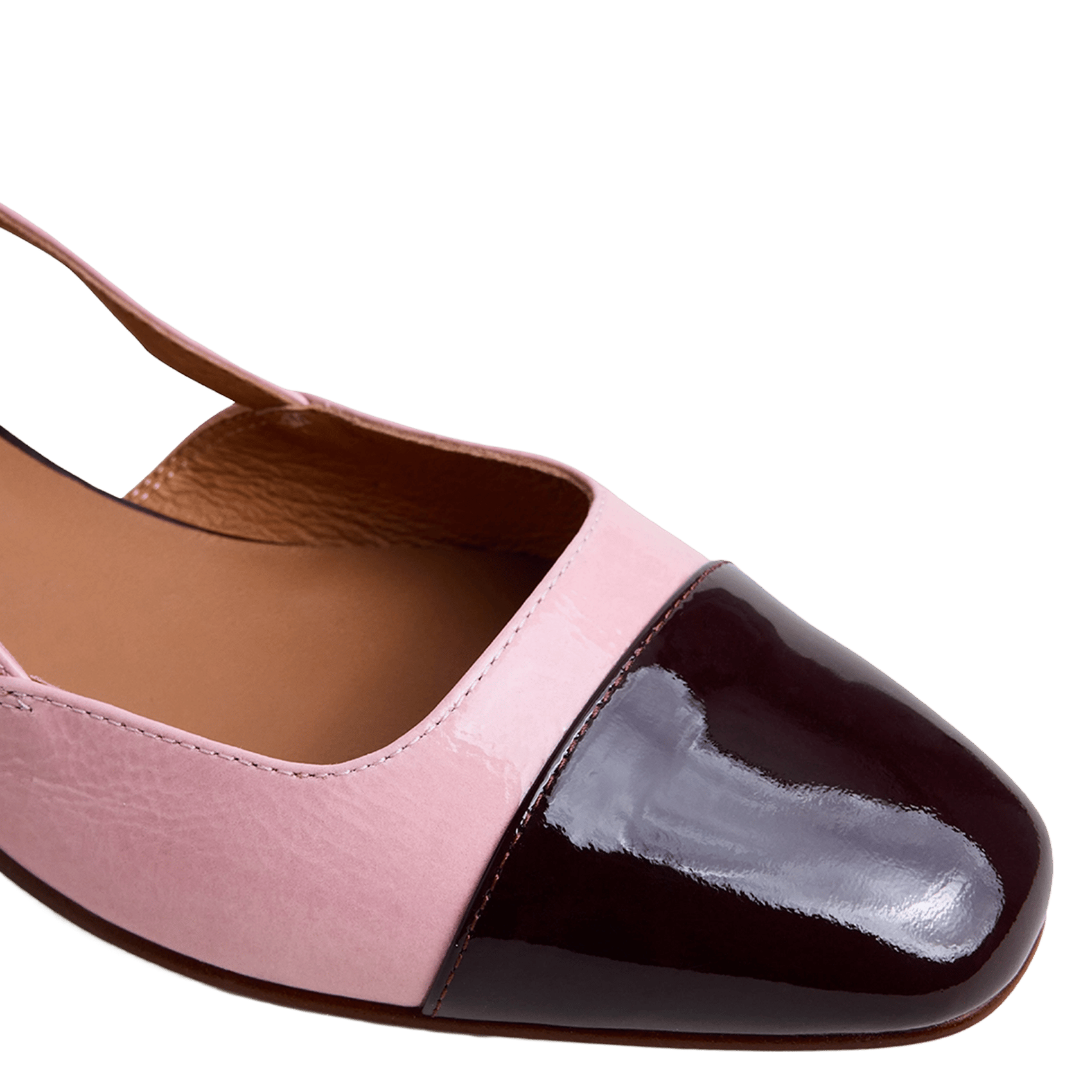 Leather slingback ballerina pumps JONAK Pink