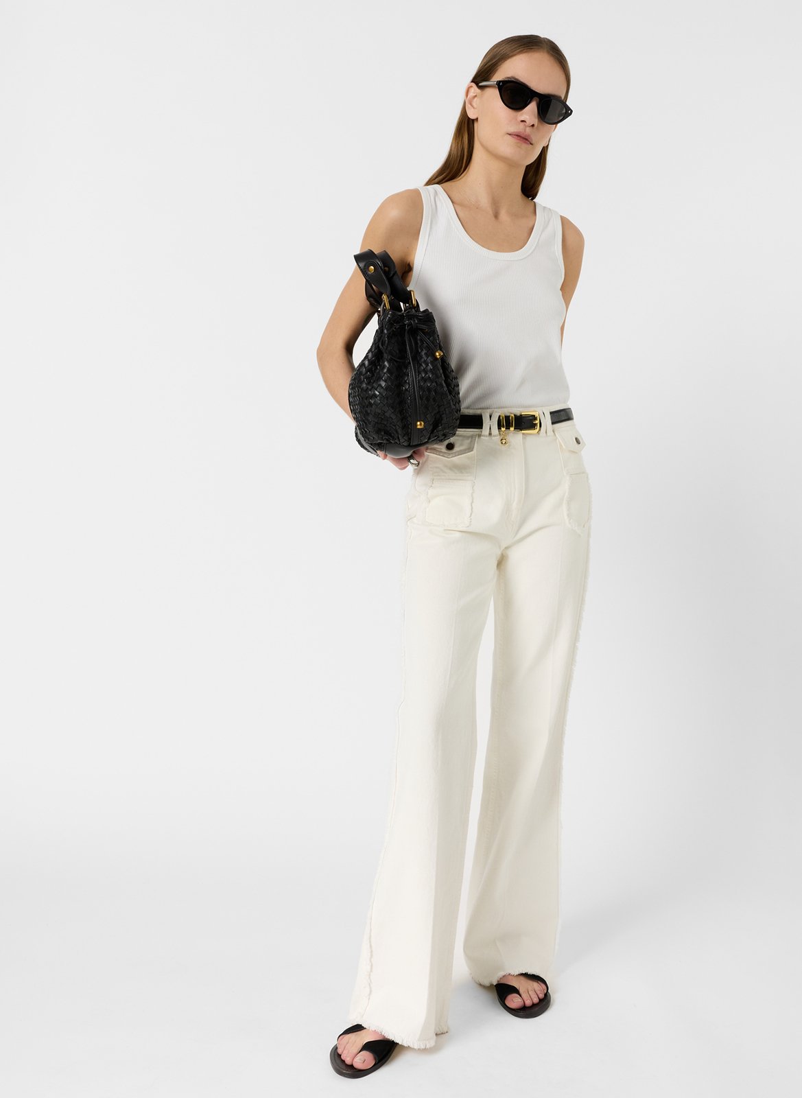 High-rise cotton bootcut jeans GERARD DAREL Beige