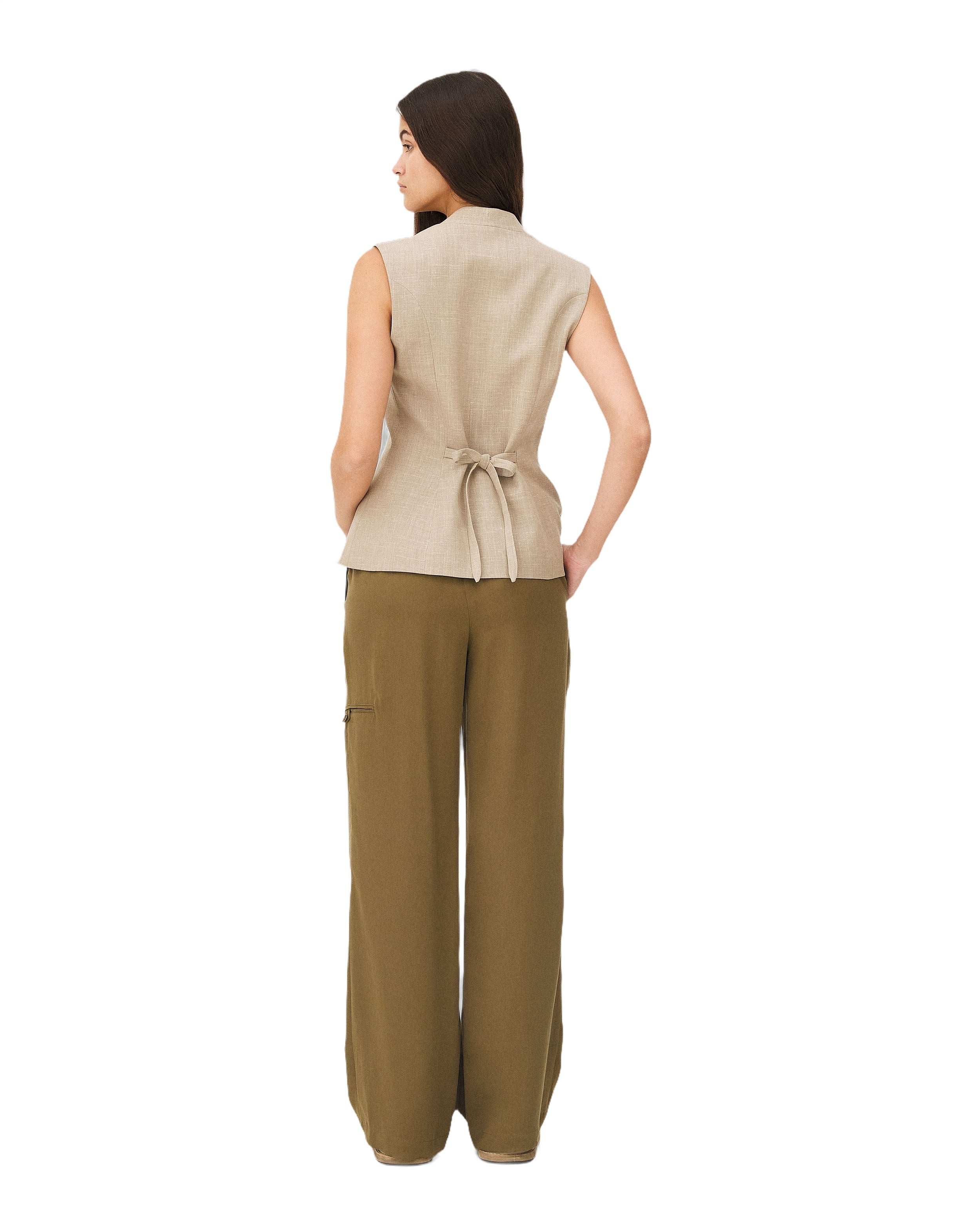 Wide leg pants ICONA KHAKI Noyoco Green