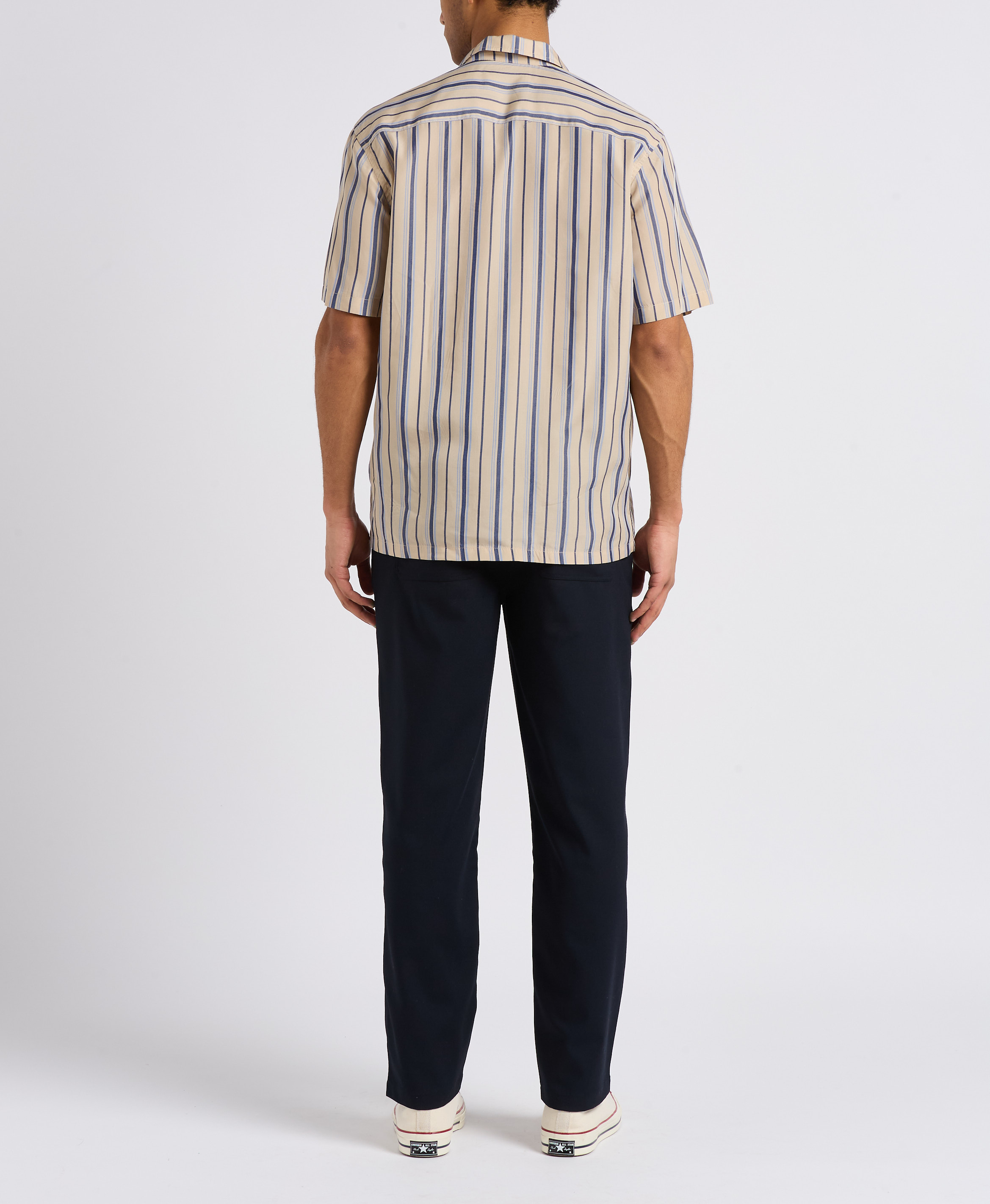 Gestreept, regular fit overhemd met reverskraag MINIMUM Veelkleurig