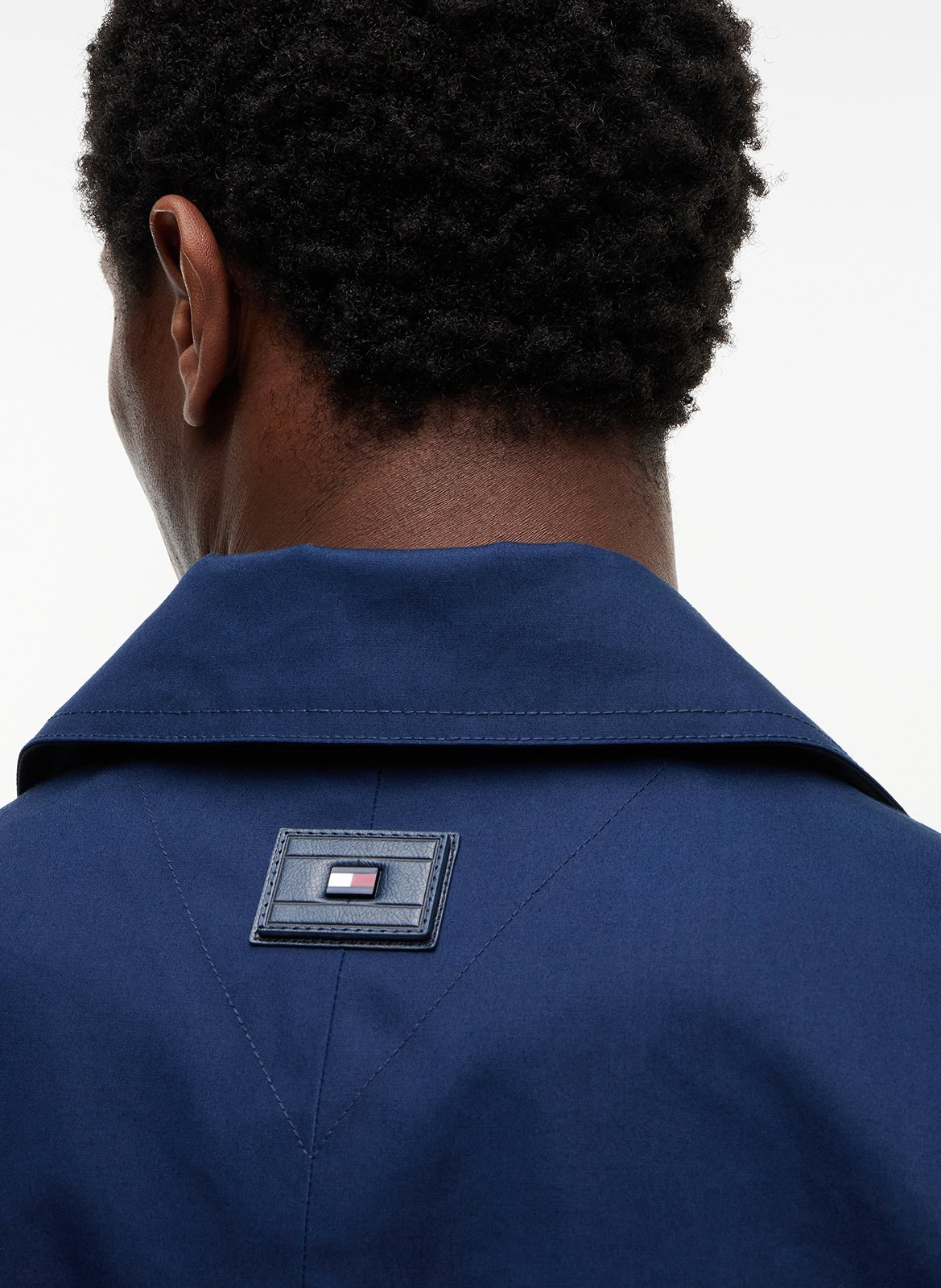 Solid mid-length buttoned coat TOMMY HILFIGER Blue