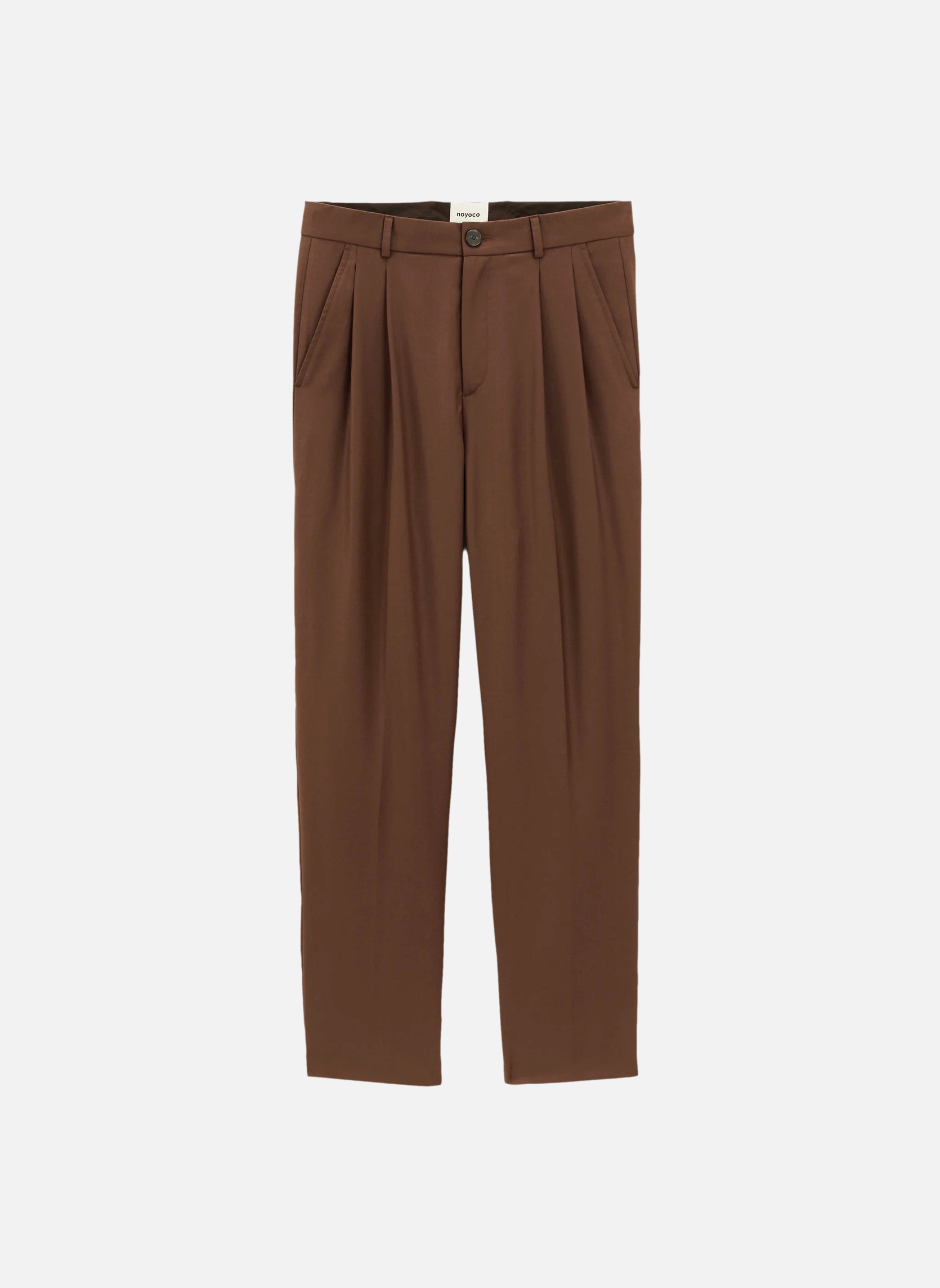 Wide-leg pleated pants in LOTTEN MOCHA Noyoco Brown