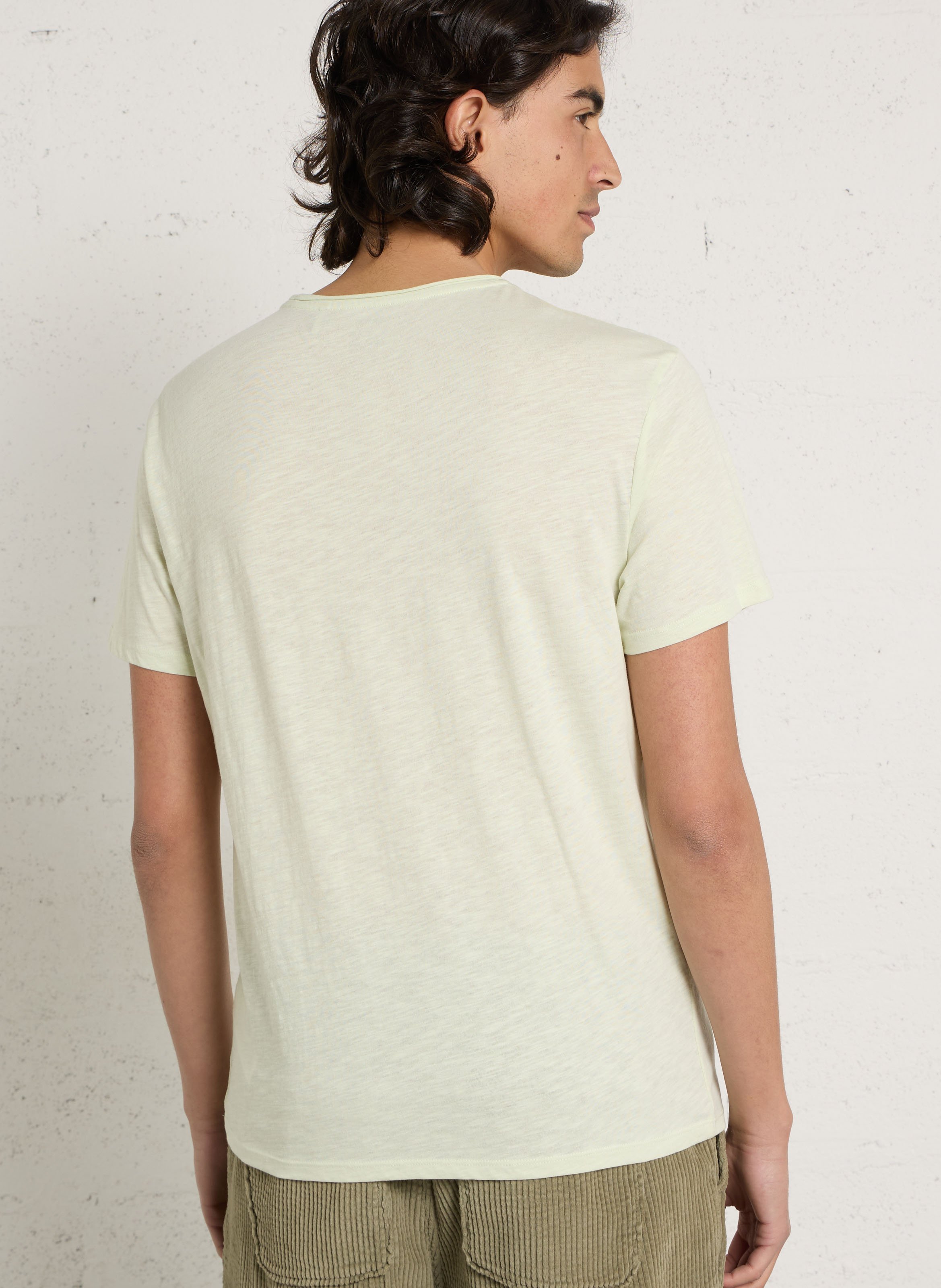 Tee-shirt droit col rond en coton IKKS Vert
