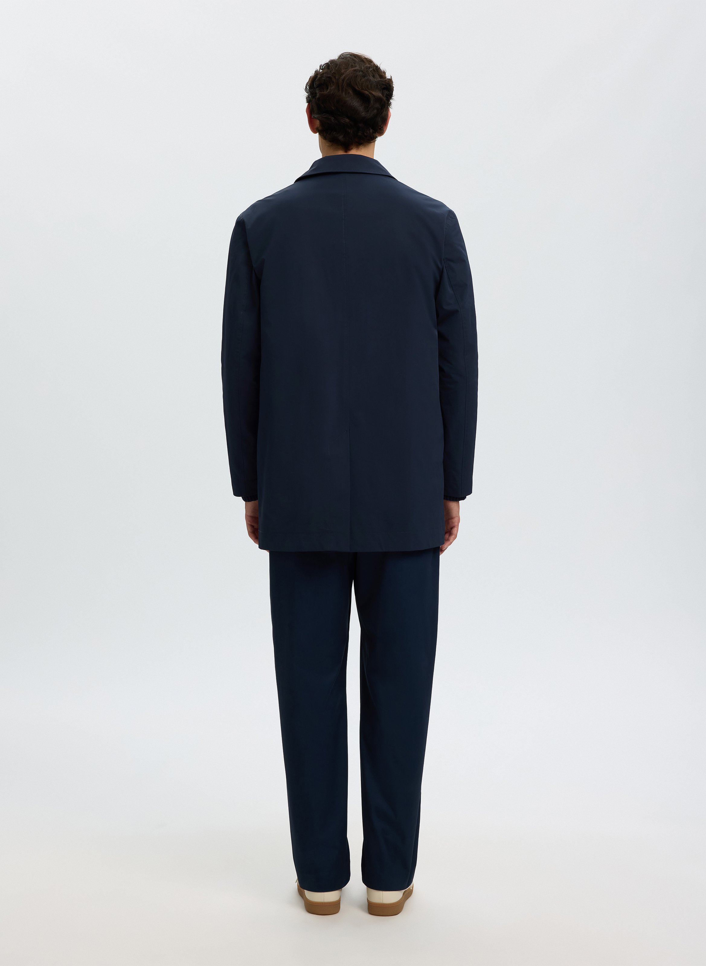 Rechte jas met klassieke kraag en knoopsluiting SELECTED Blauw