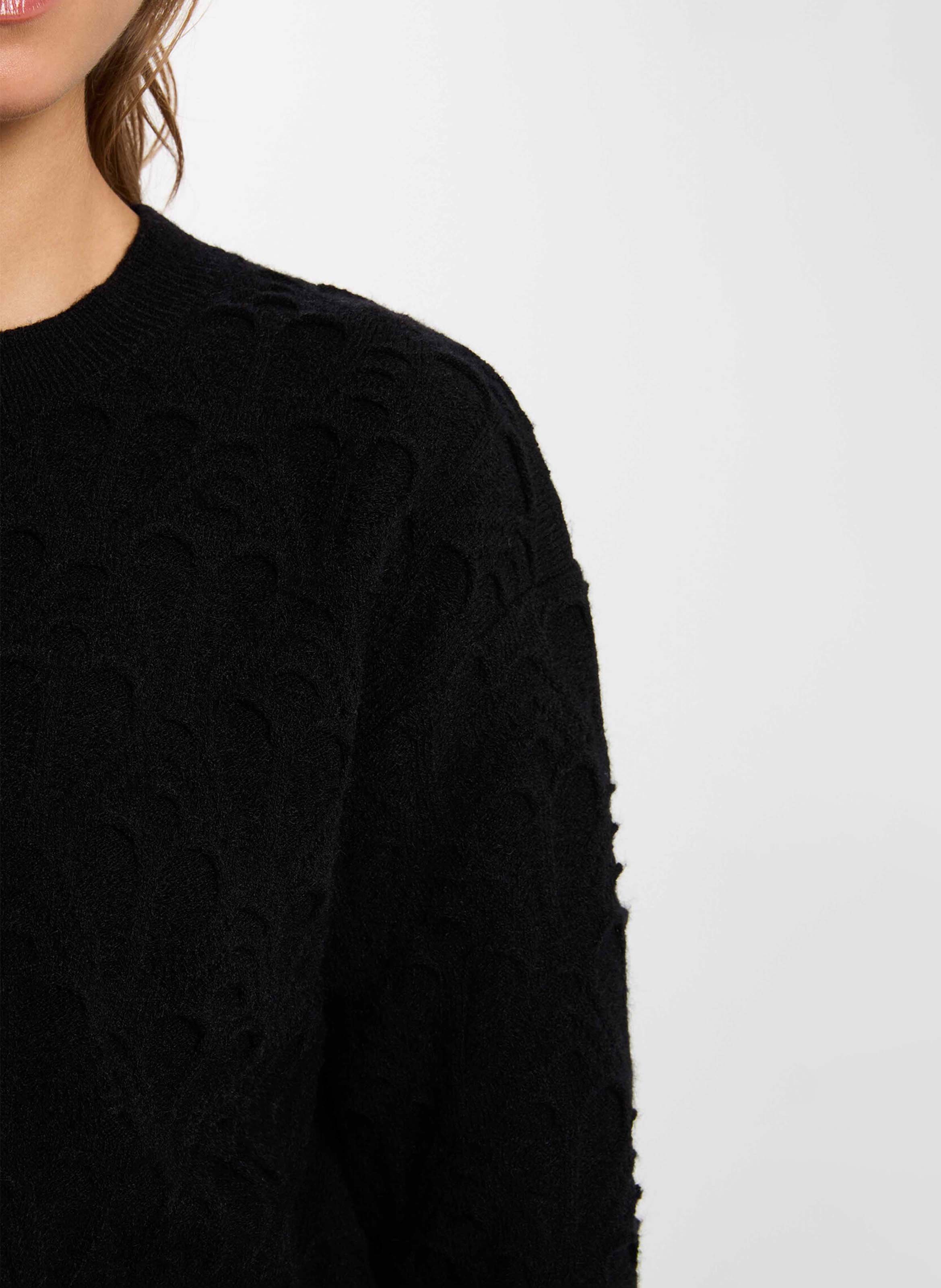 Pull col rond  MORGAN Noir