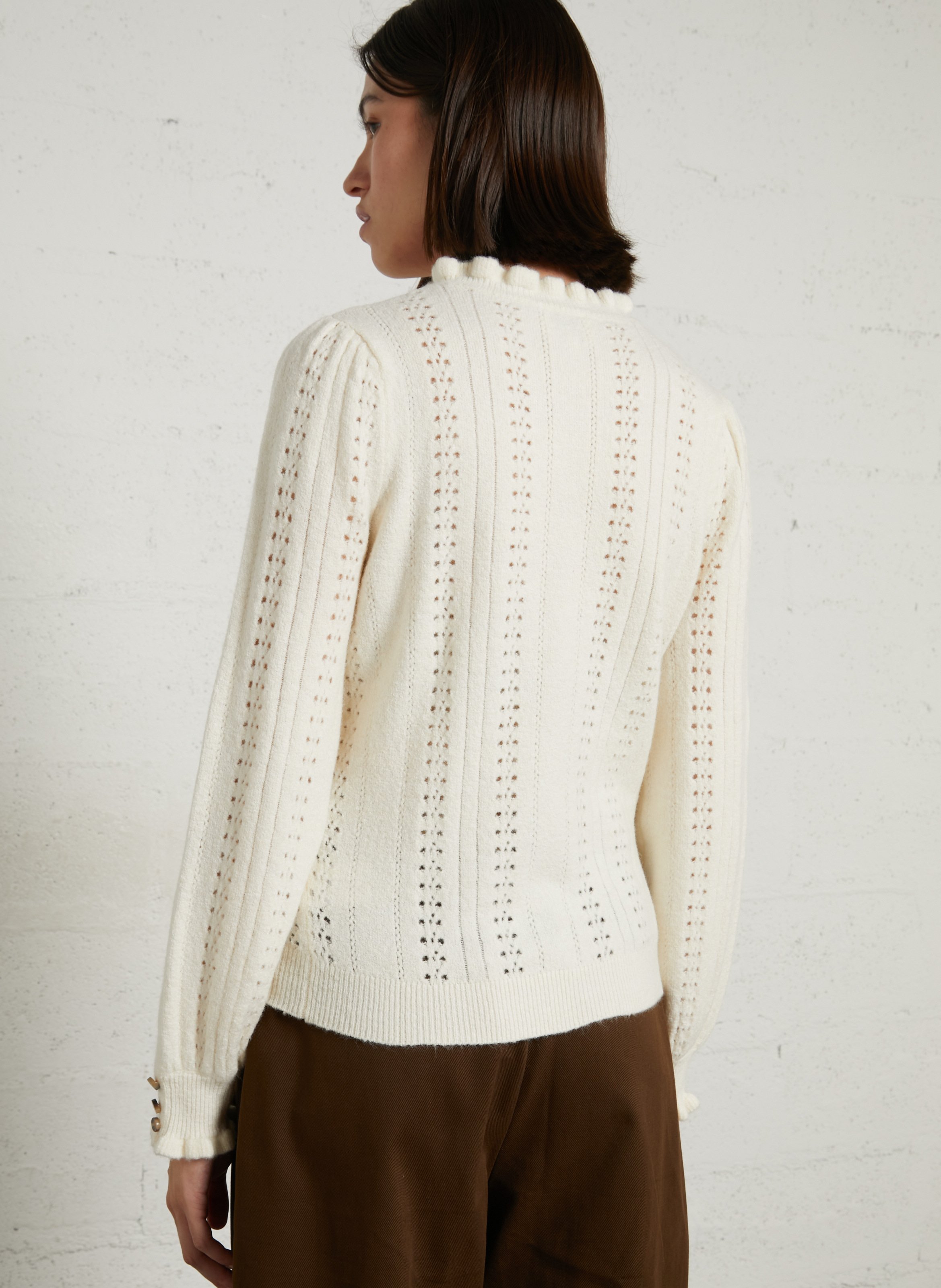 Quilted printed cotton short cardigan LA PETITE ETOILE Beige