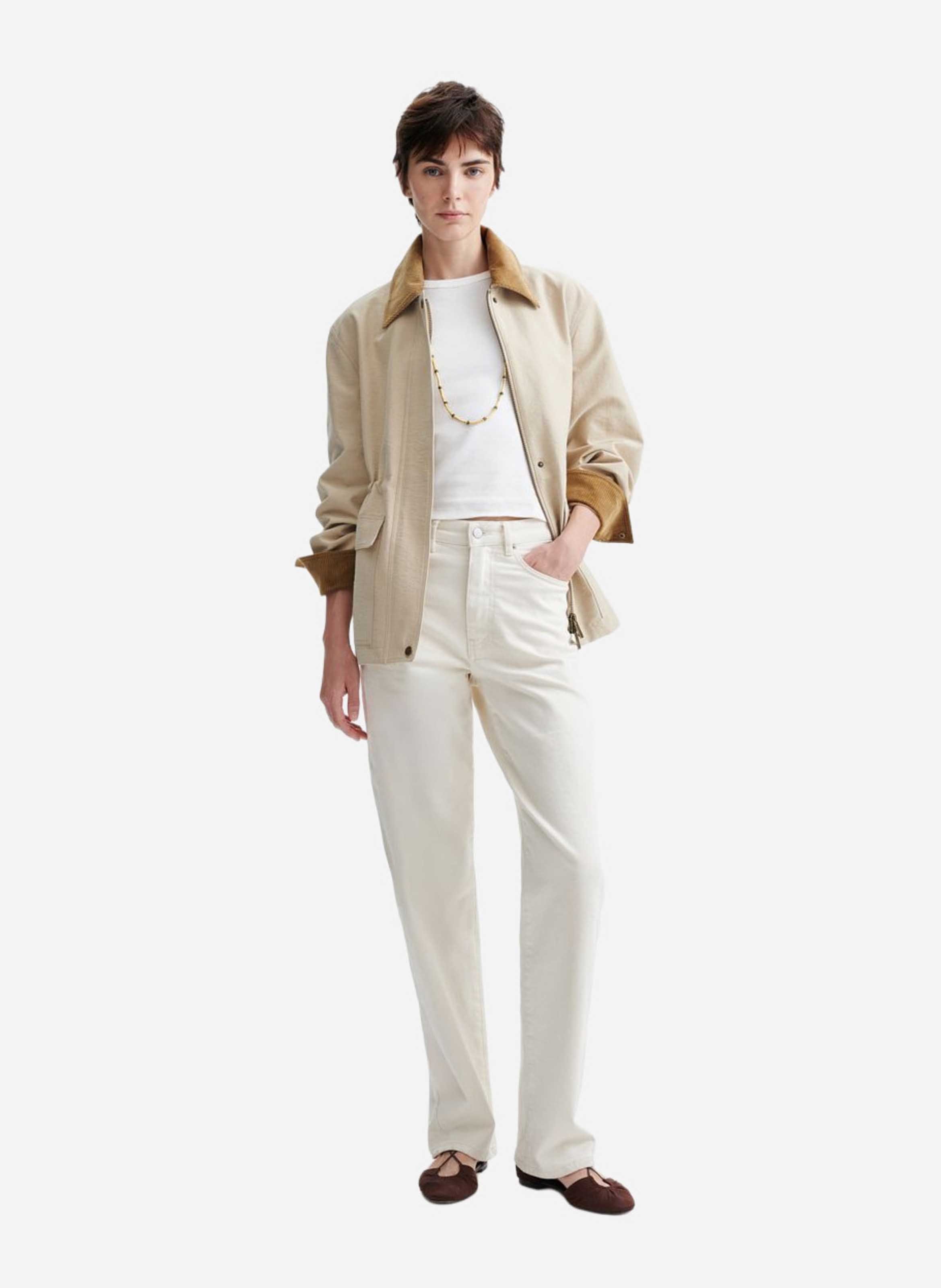 Parka droite à col velours côtelé  VANESSA BRUNO Marron