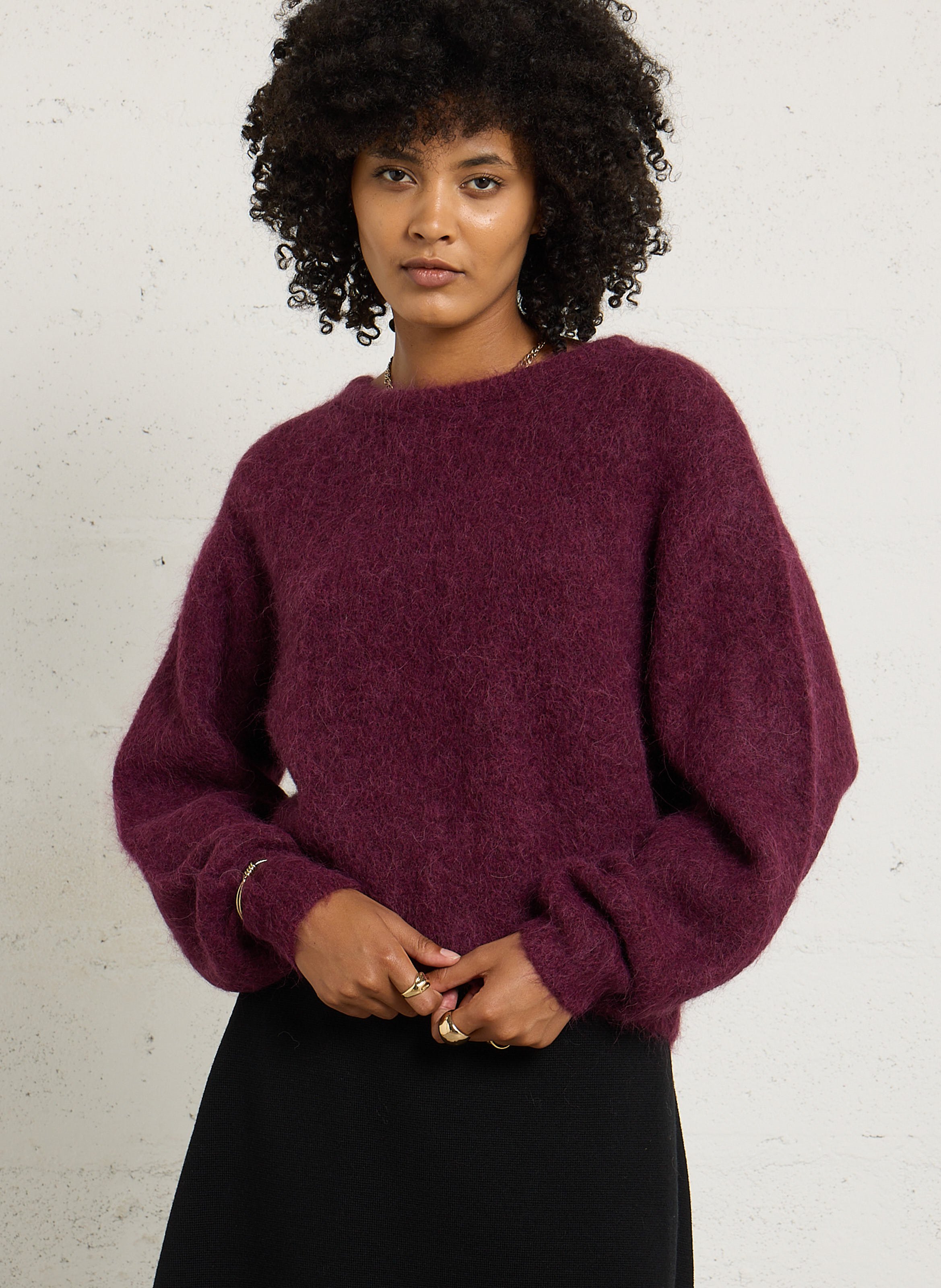 Oversized trui met ronde hals, wolblend AMERICAN VINTAGE