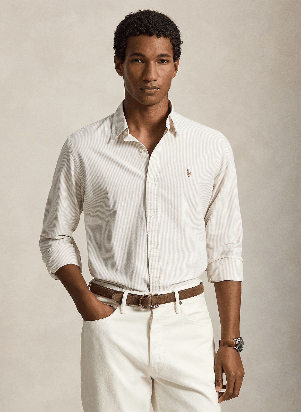 Baumwollhemd mit Print  POLO RALPH LAUREN Beige