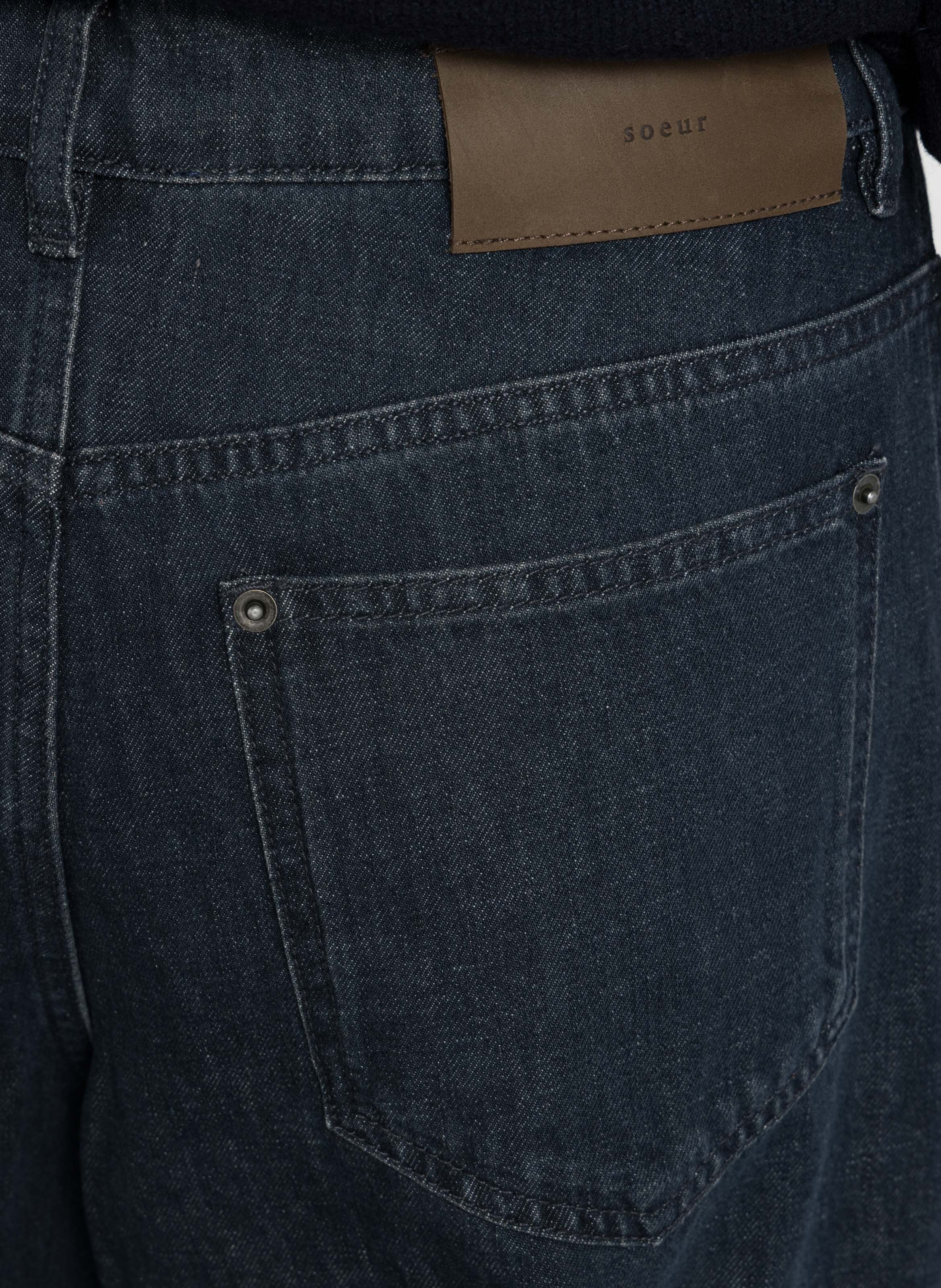 Jean large en coton recyclé mélangé SOEUR Bleu