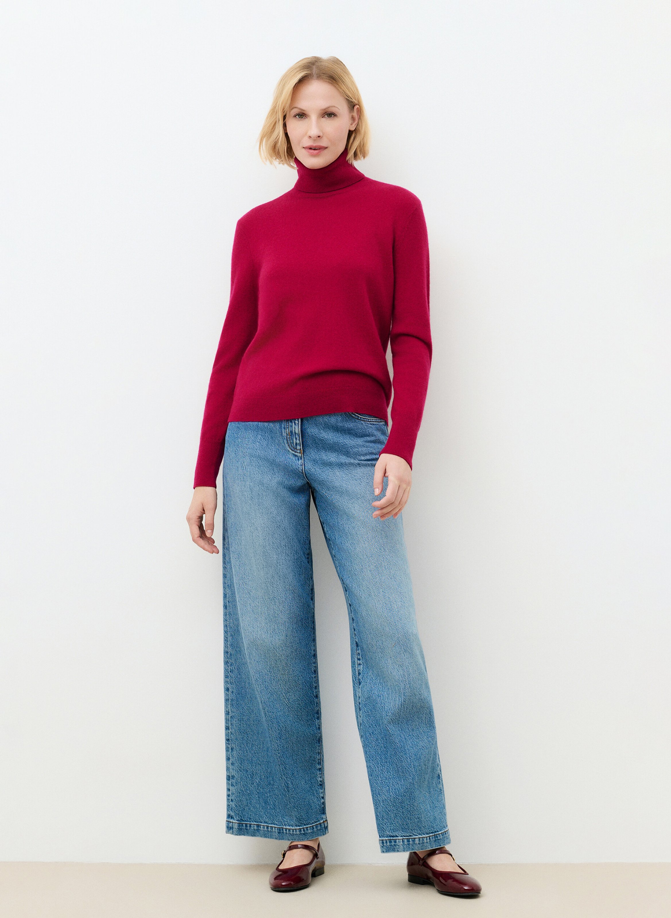 Pull col roulé en cachemire | Rose CAROLL Femme