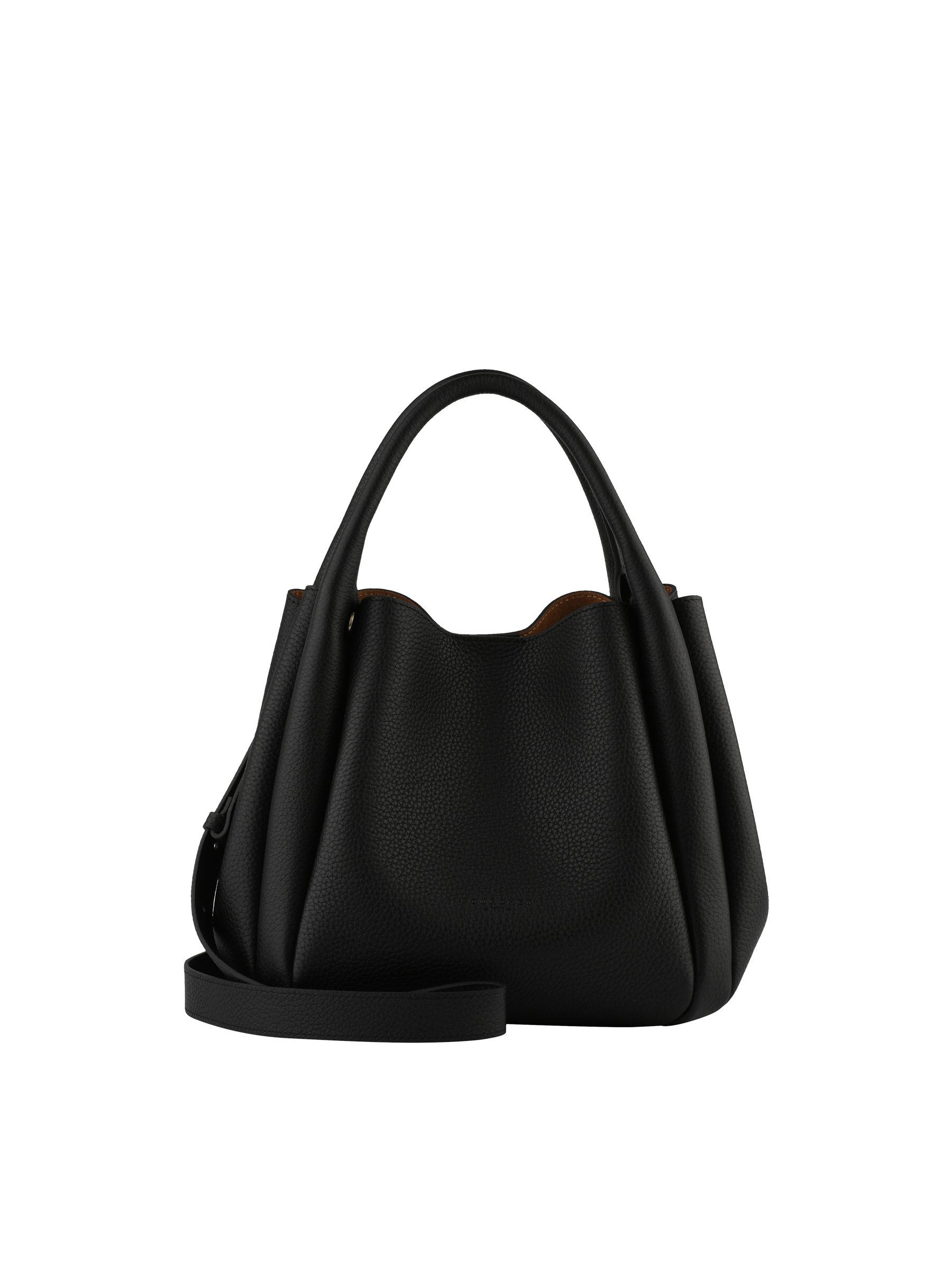 Calfskin leather handbag POURCHET Black