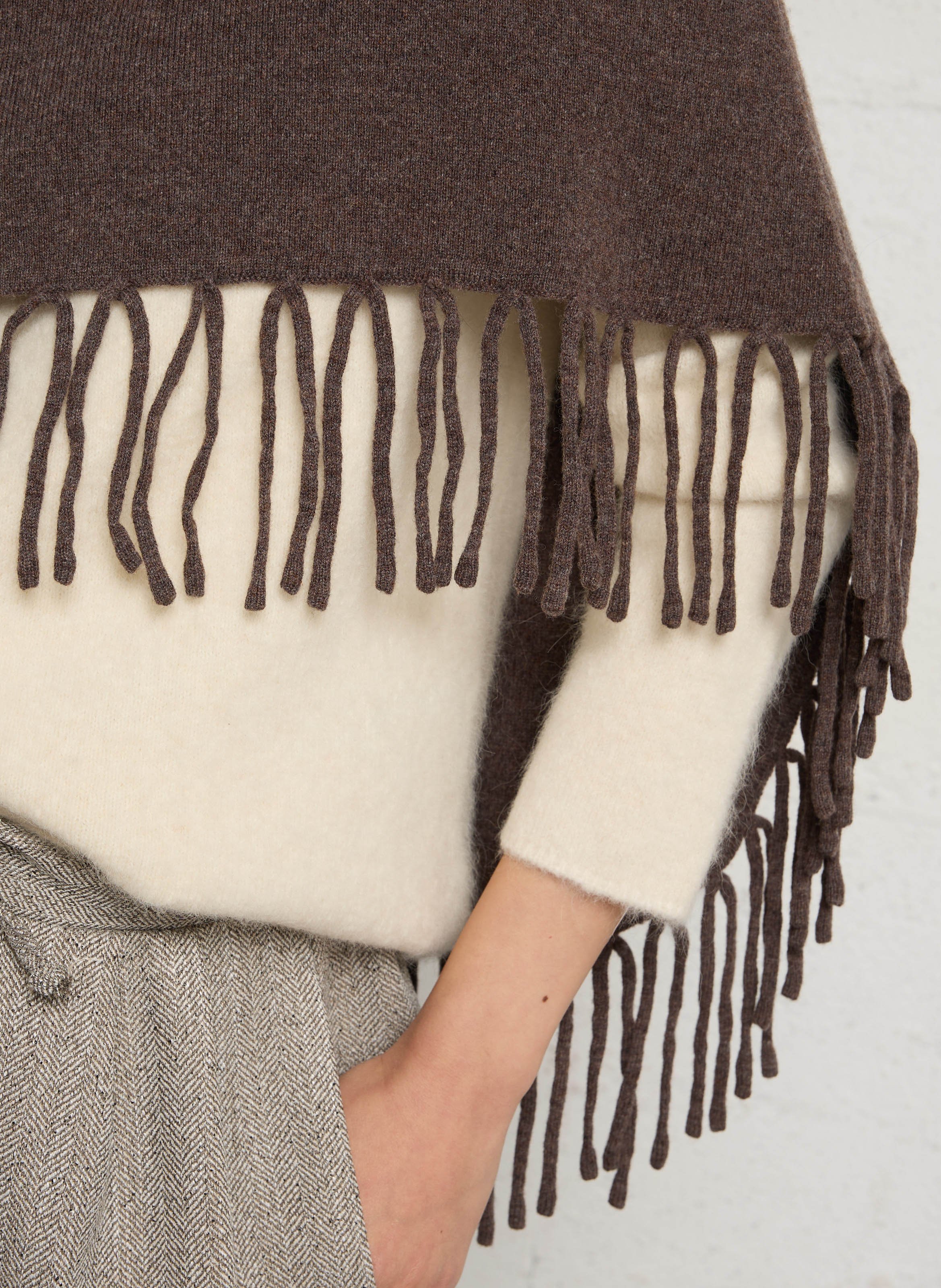 Wool poncho BERENICE Brown