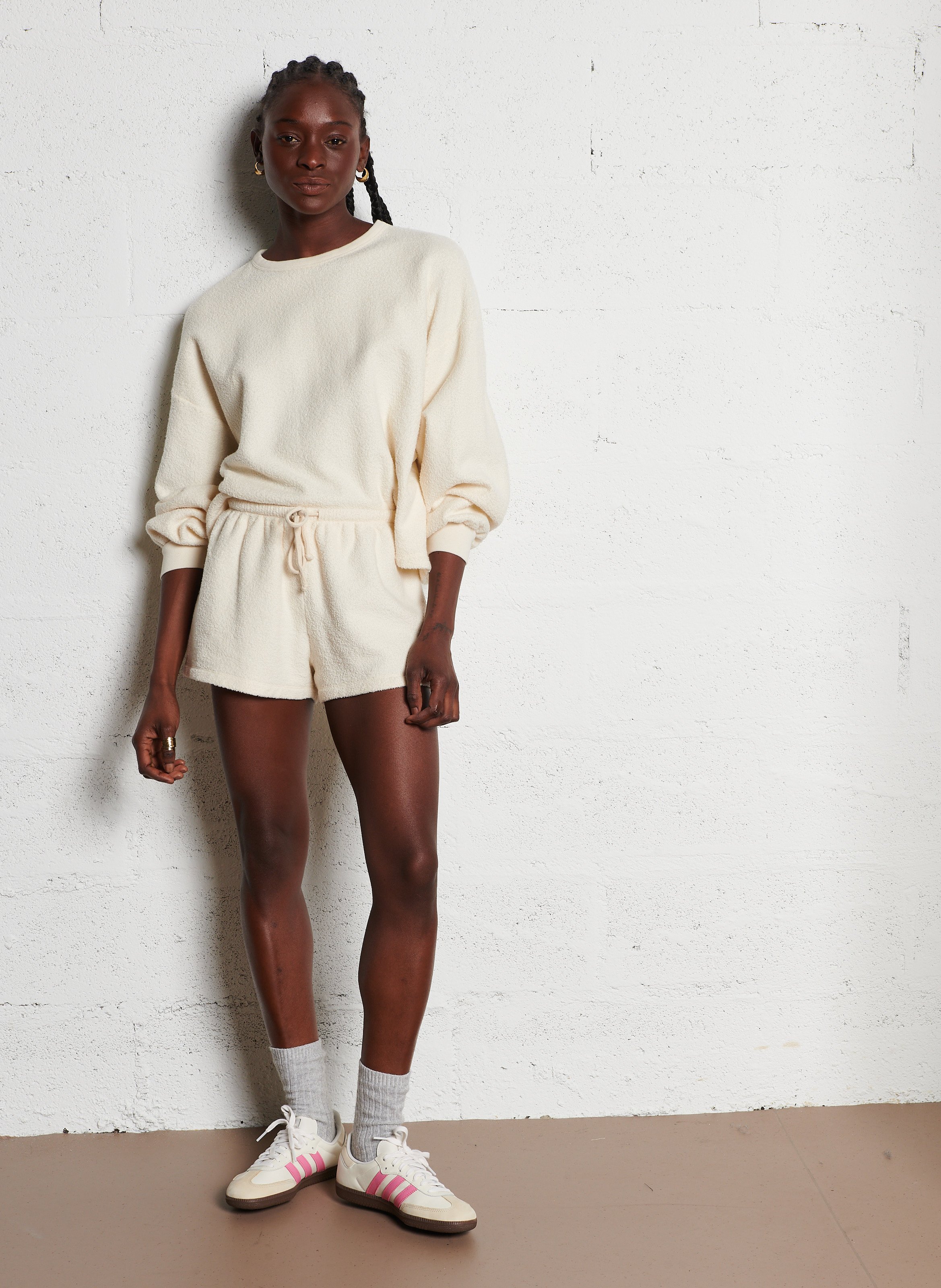 Sweatshirt aus Bio-Baumwoll-Frottee AMERICAN VINTAGE Beige