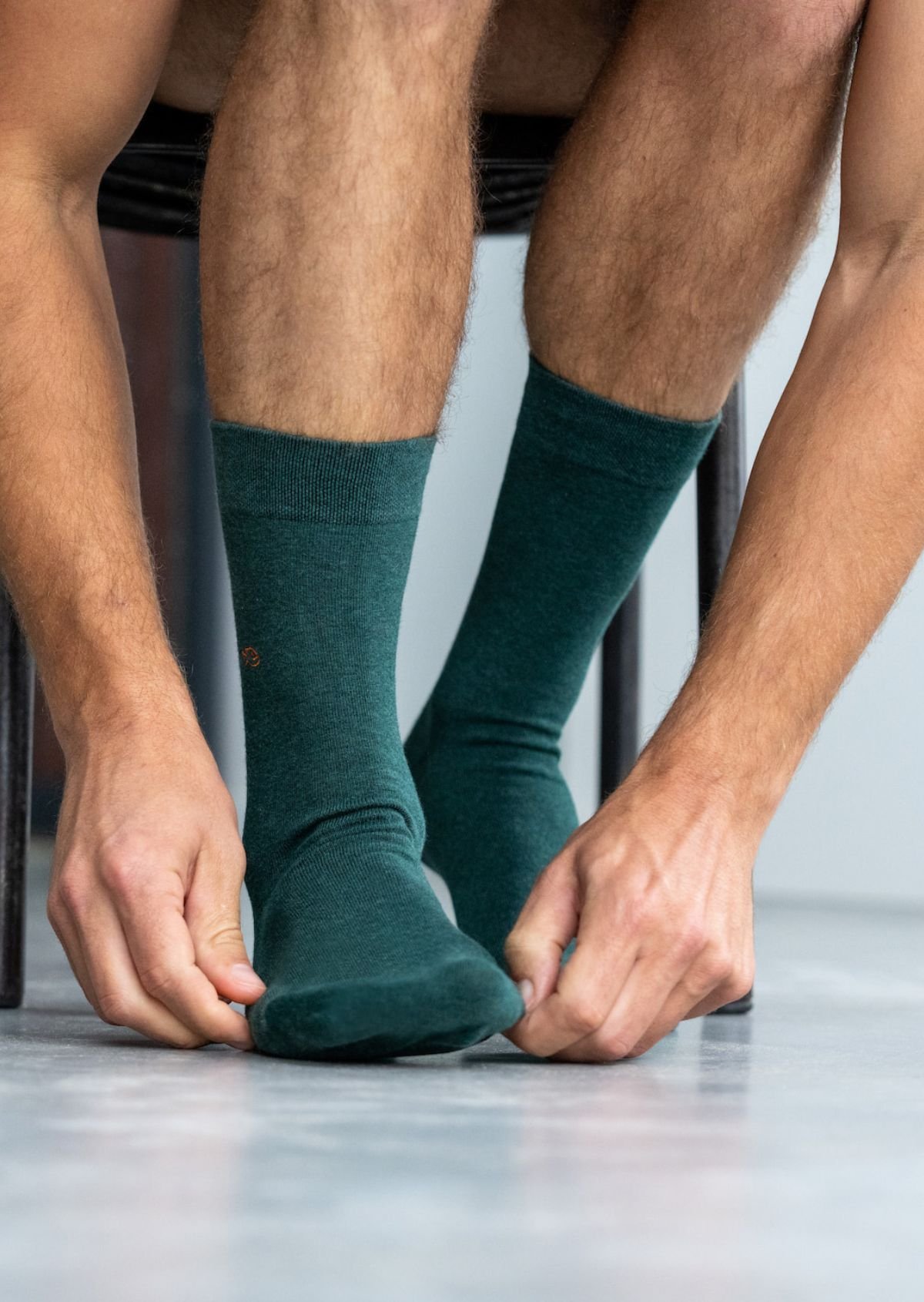 Solid combed cotton socks BILLYBELT Green