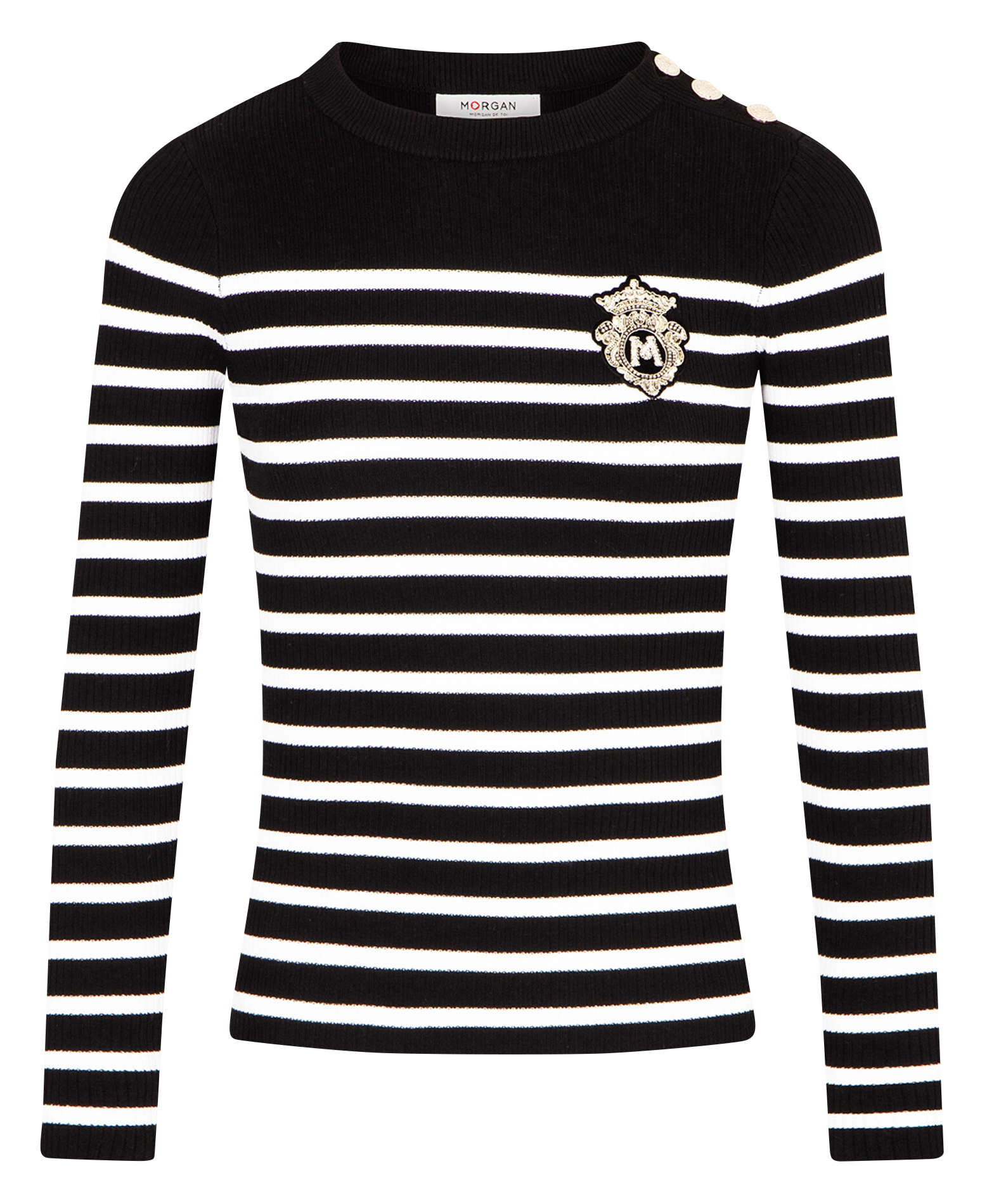 Trui met lange mouwen en strepen MORGAN Zwart