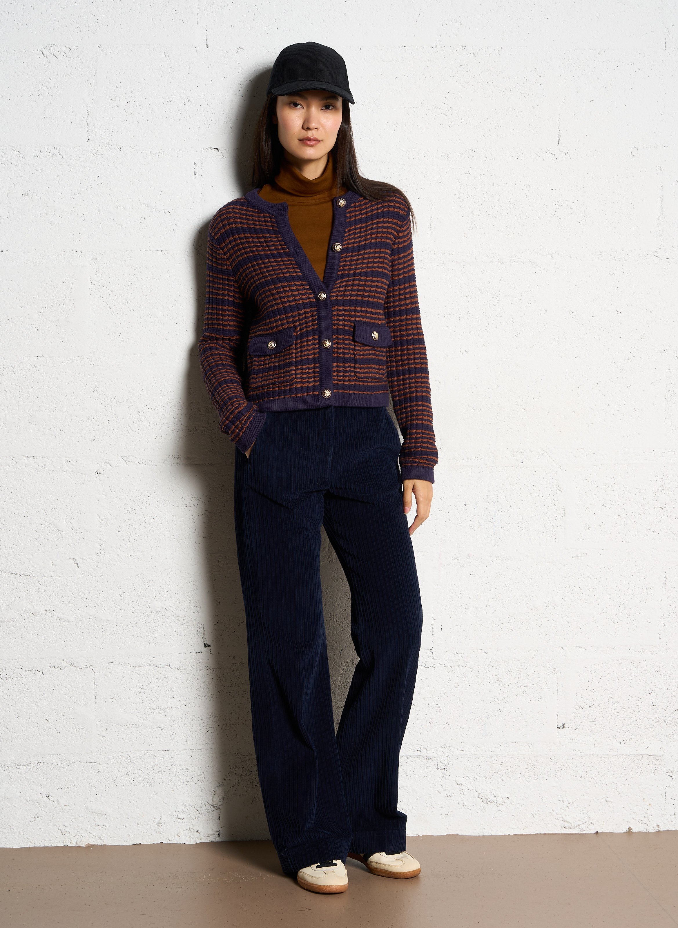 Ribbed cotton cap - Look 1