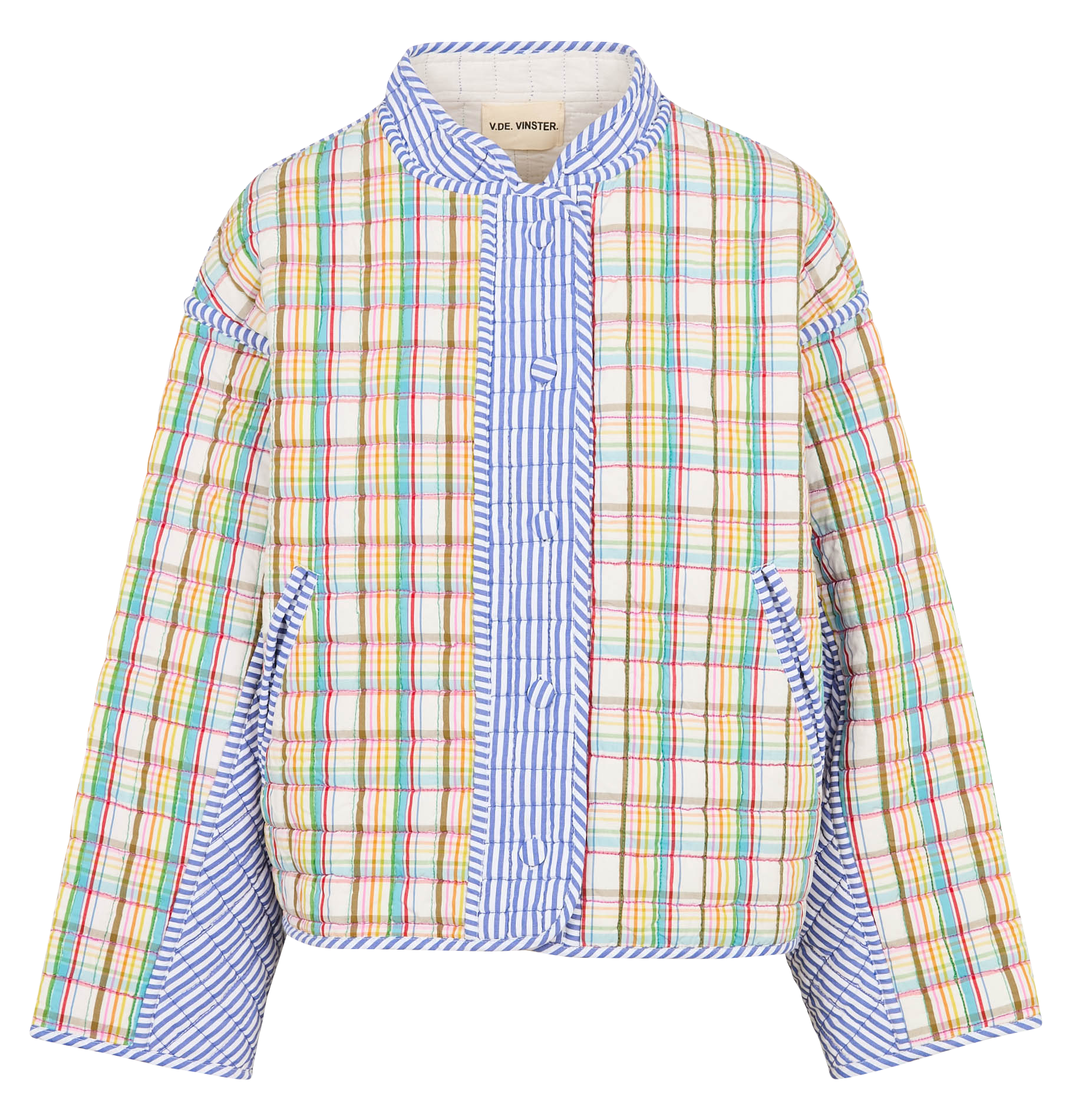 Quilted patchwork cotton jacket V DE VINSTER Blue