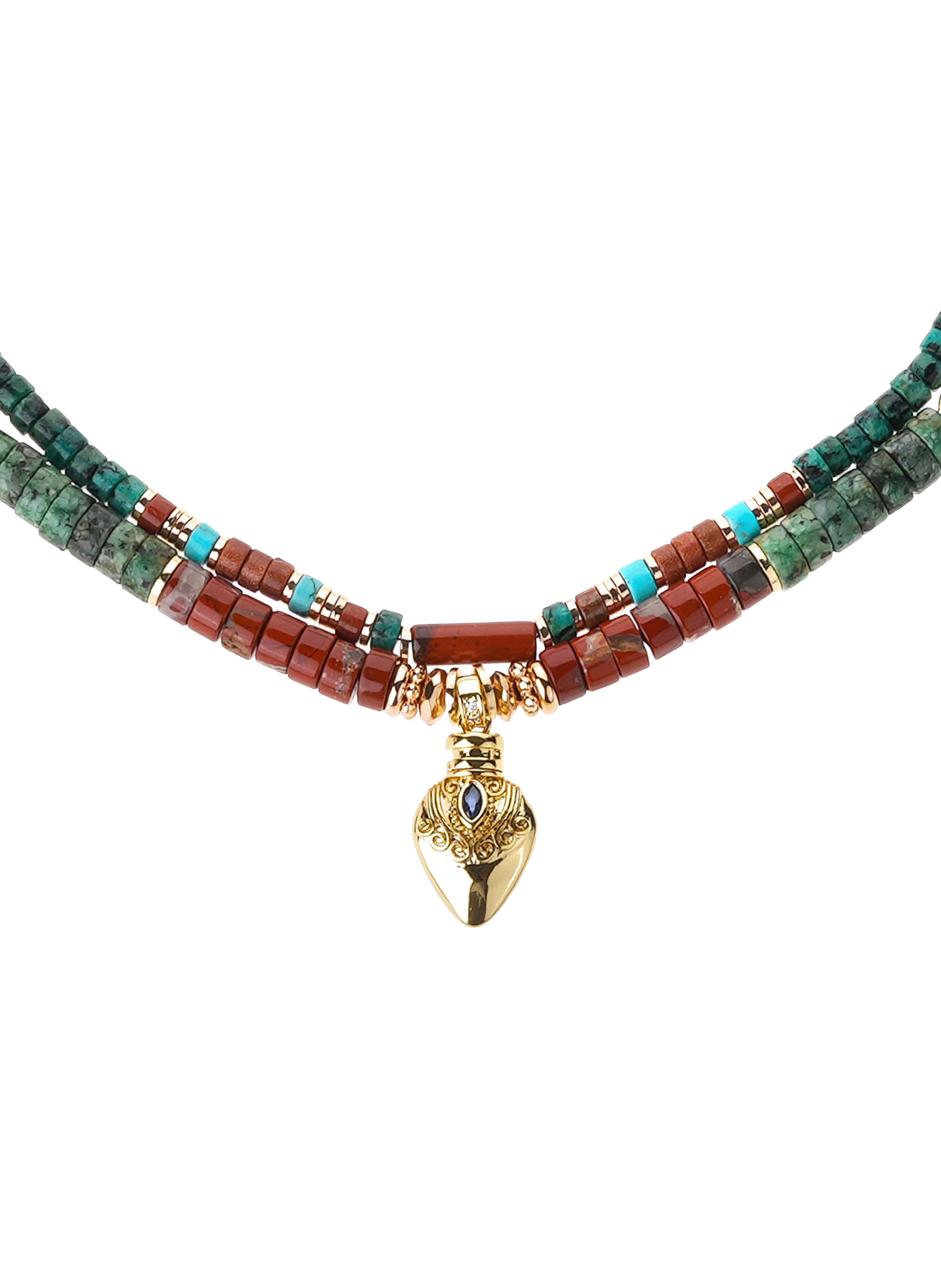 Necklace with pearls and sequins HIPANEMA Red