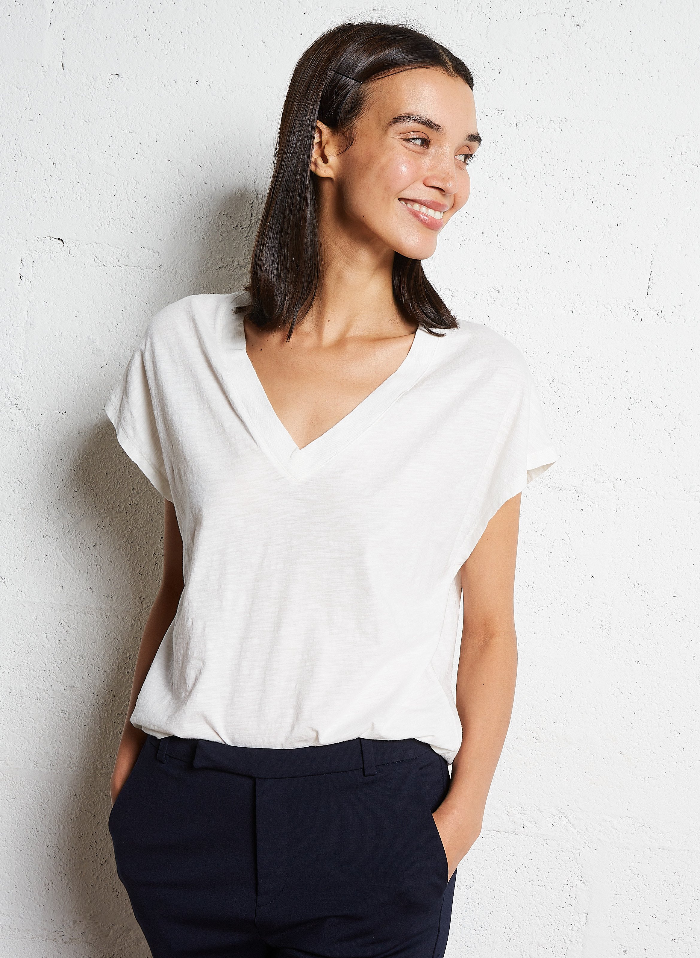 Pantalon droit flare confort IKKS Bleu
