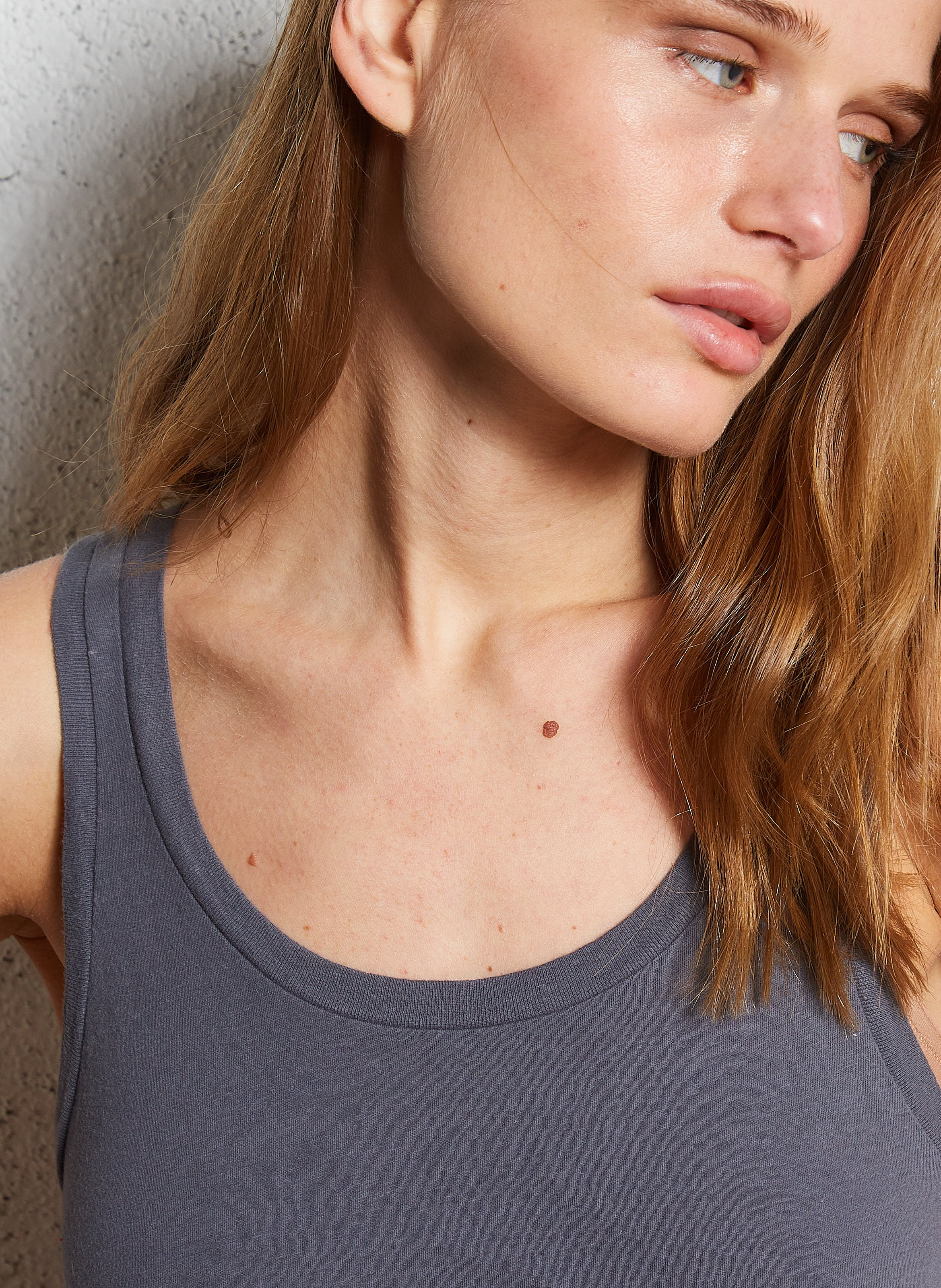 Débardeur col U en coton AMERICAN VINTAGE Gris