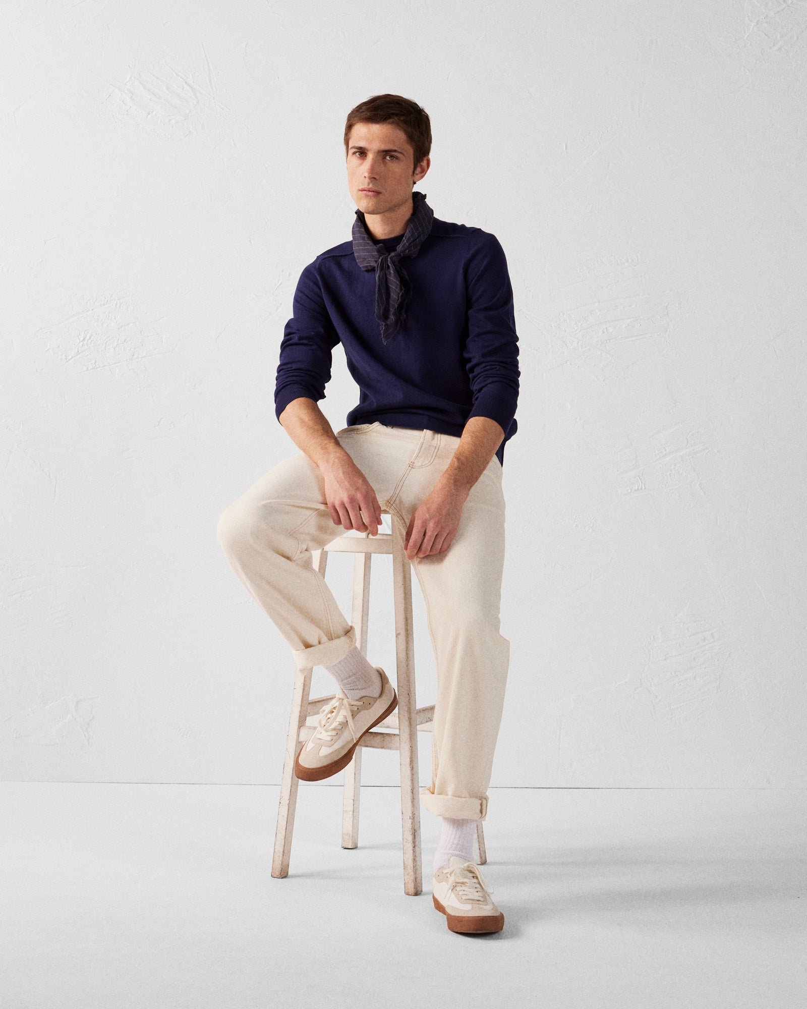 Hadrien round neck knit sweater JOTT Blue