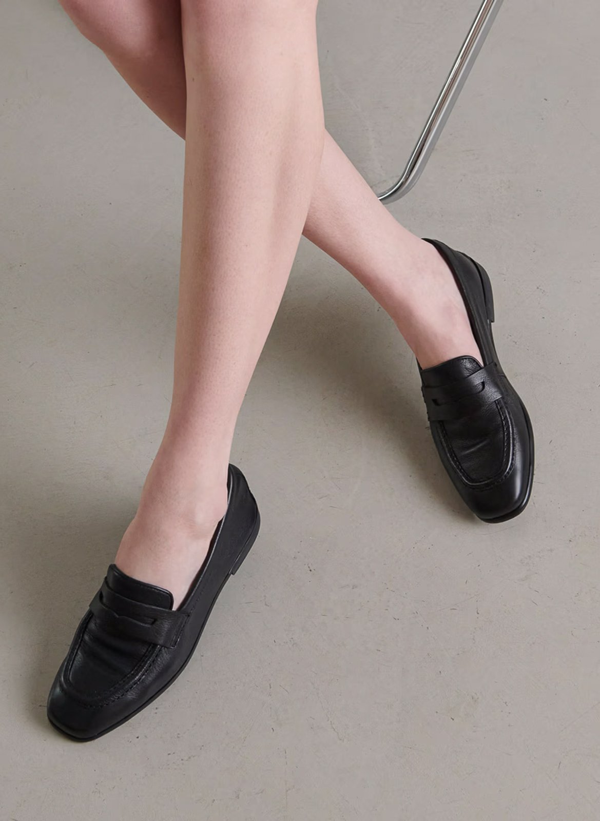 Flache Ledermokassins JONAK Schwarz