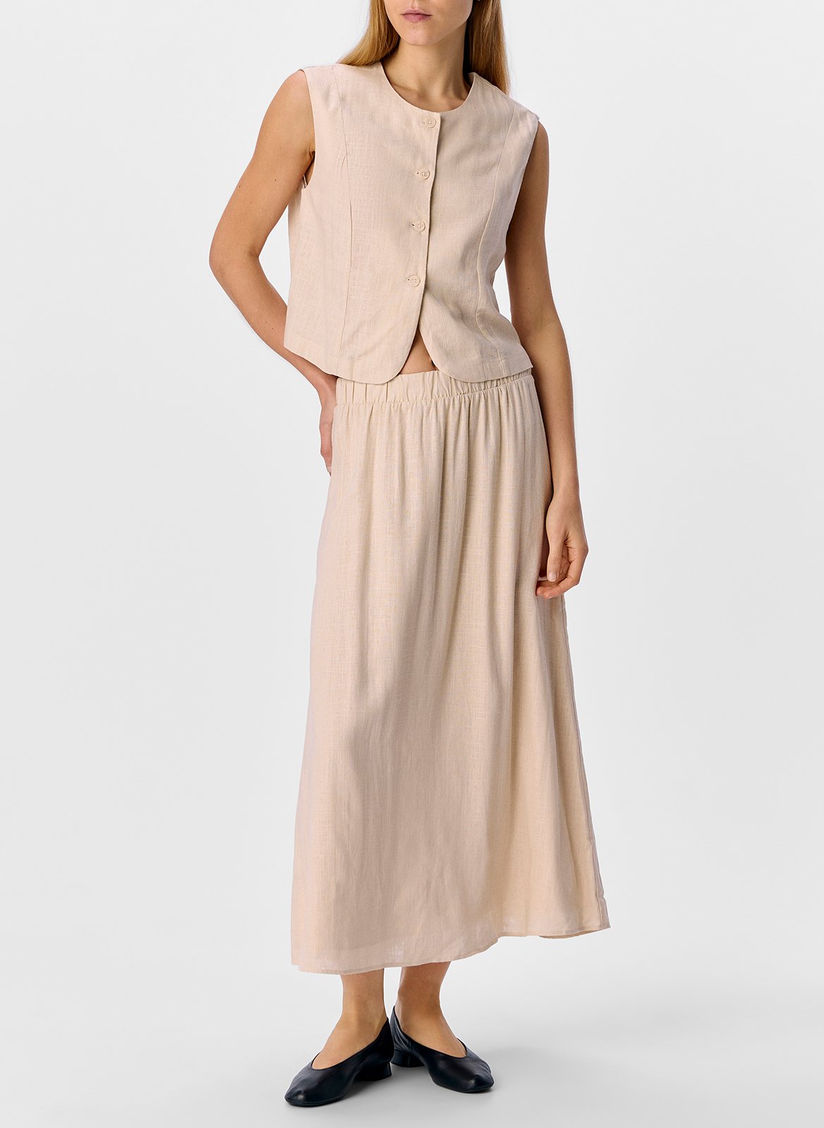 Long skirt OBJECT Beige