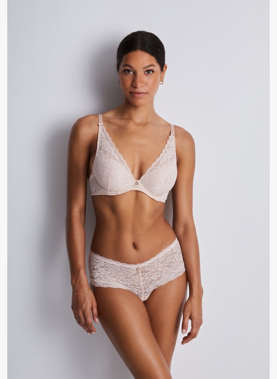 A Fleur De Toi scarf-style plunge bra | Pink by AUBADE A Fleur De Toi scarf-style plunge bra Pink