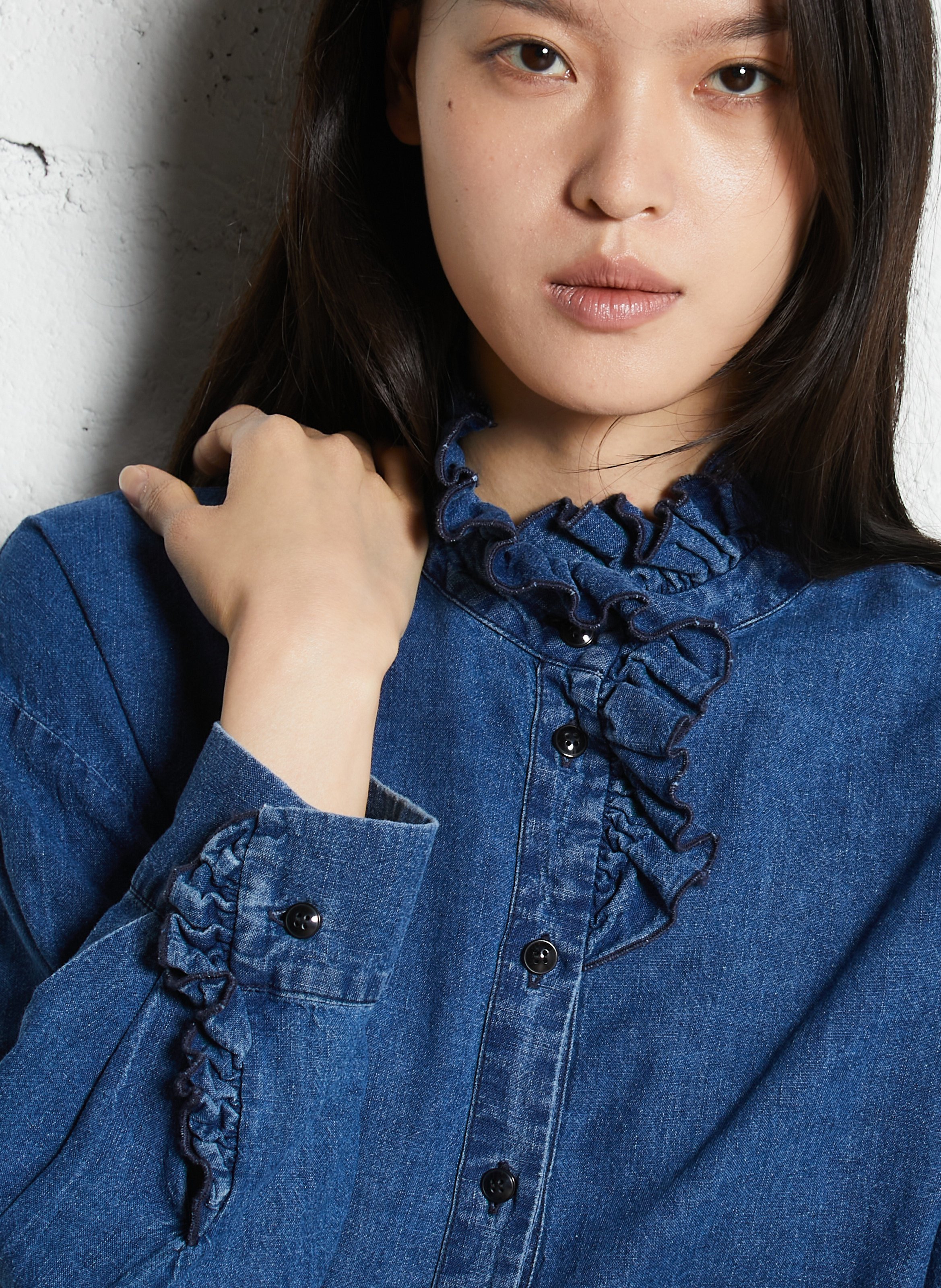 Oversized linnen blend blouse SUZIE WINKLE Blauw