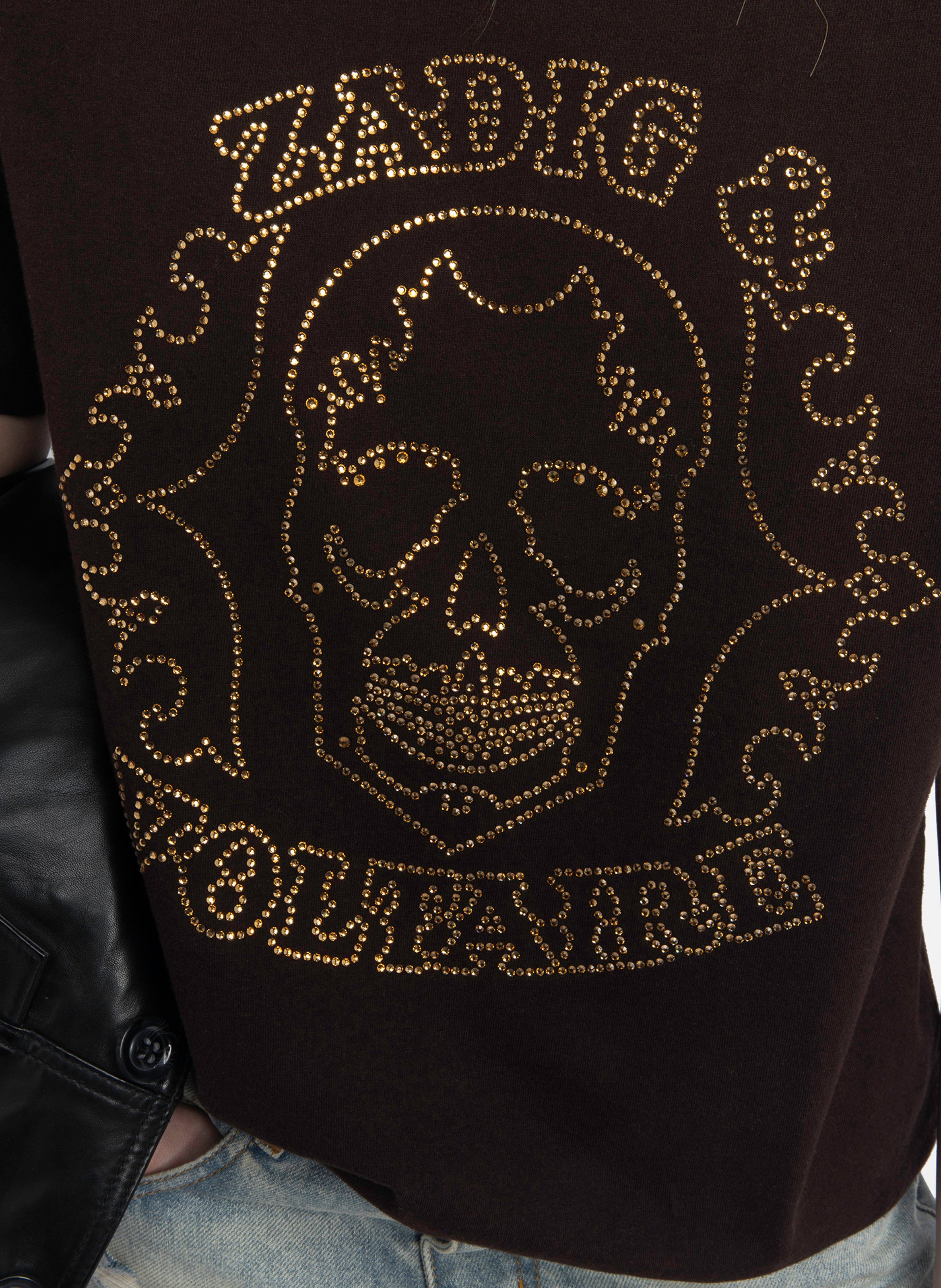 Tee-shirt oversize à motif strass  ZADIG&VOLTAIRE Marron