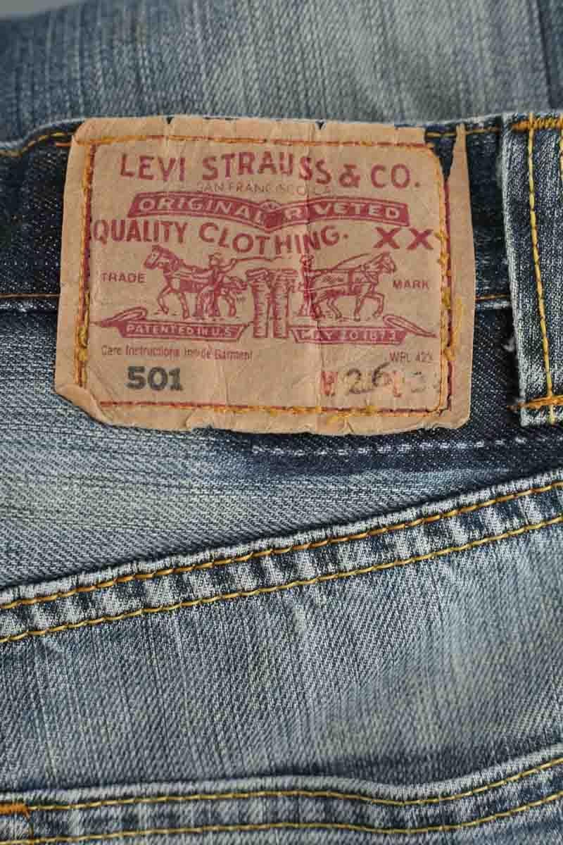 Cotton straight jeans LEVI'S - Seconde main Blue