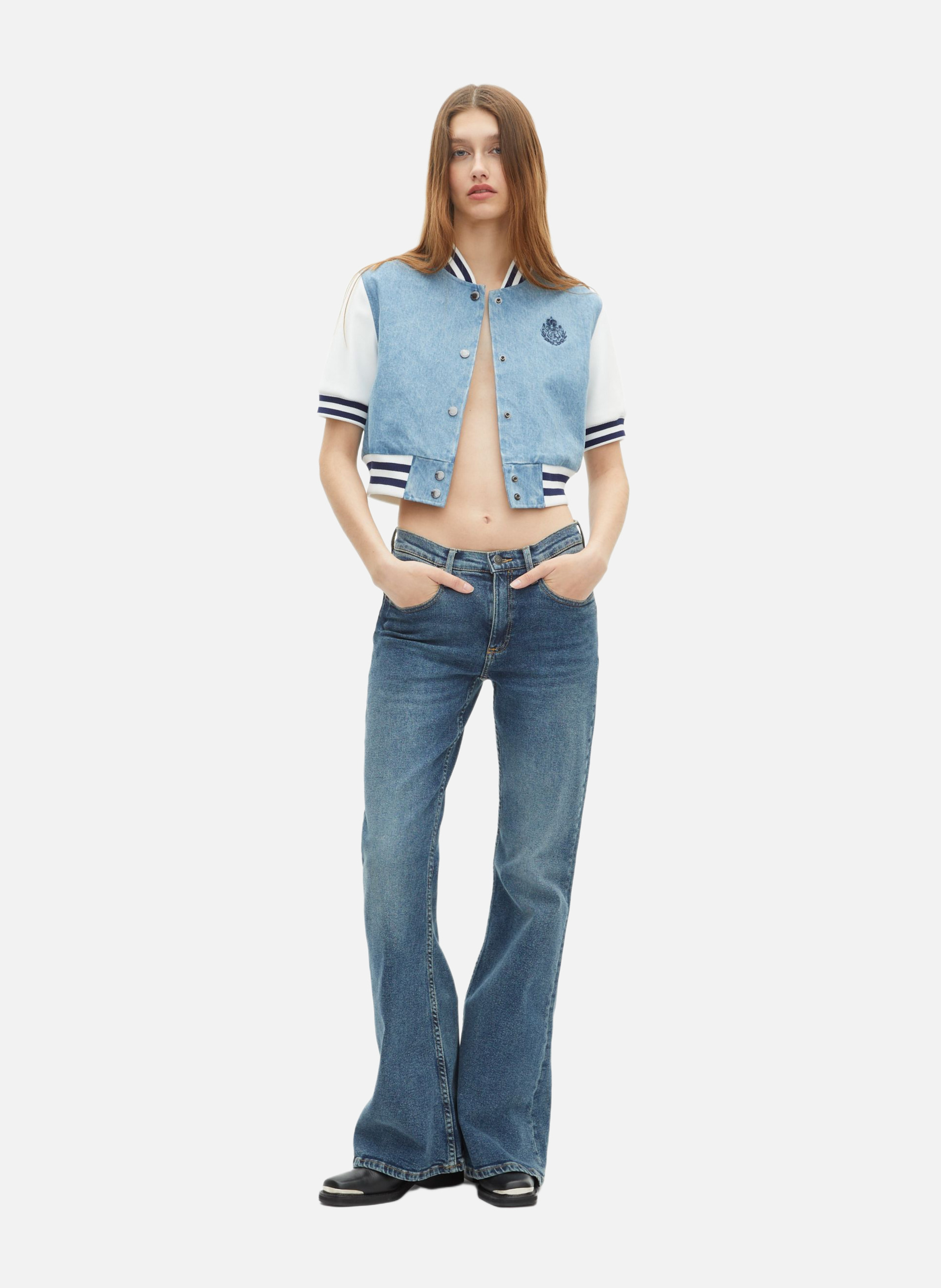Short-sleeved denim teddy jacket THE KOOPLES Blue