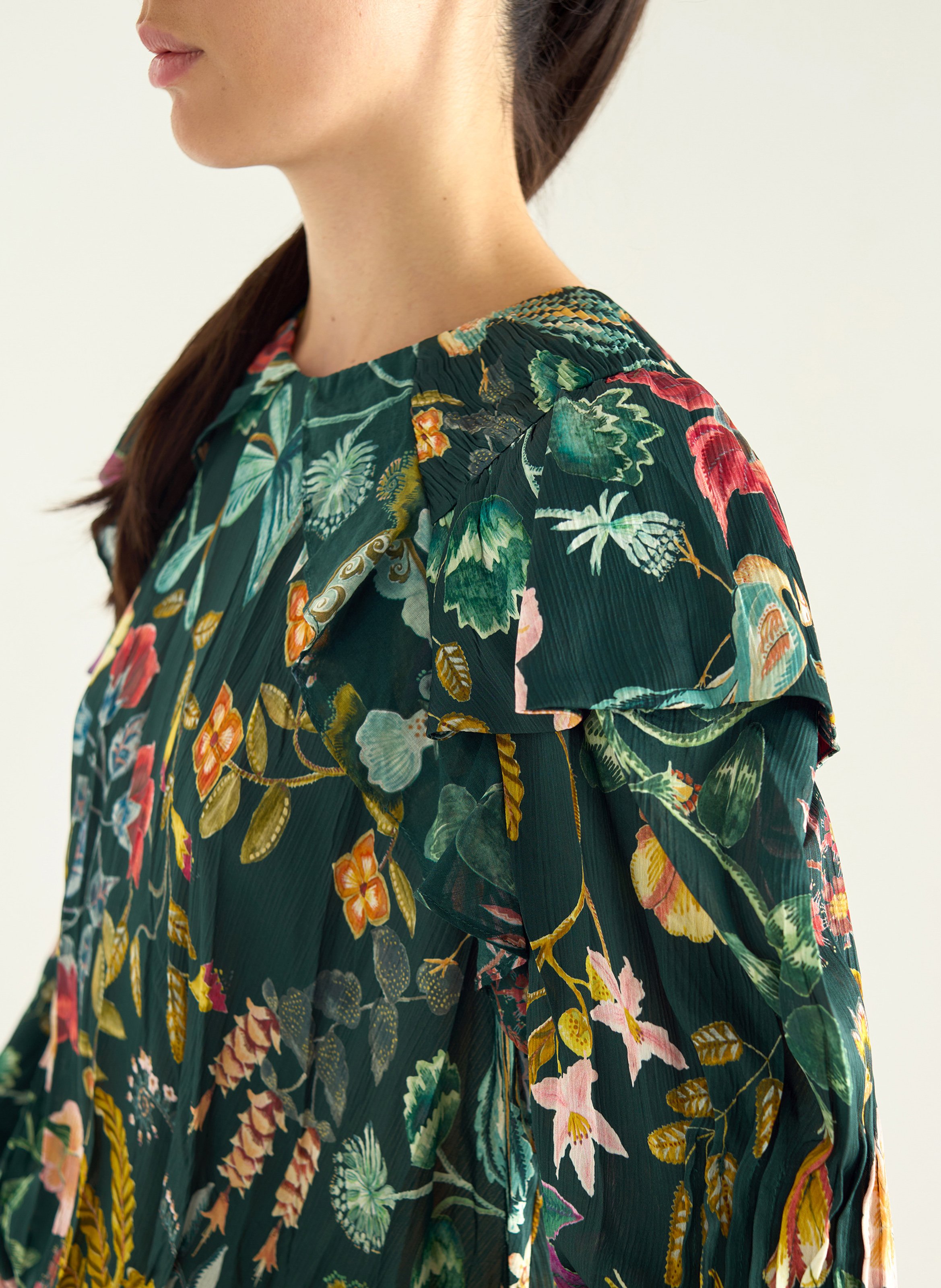 Blouse fluide imprimée COTELAC Vert