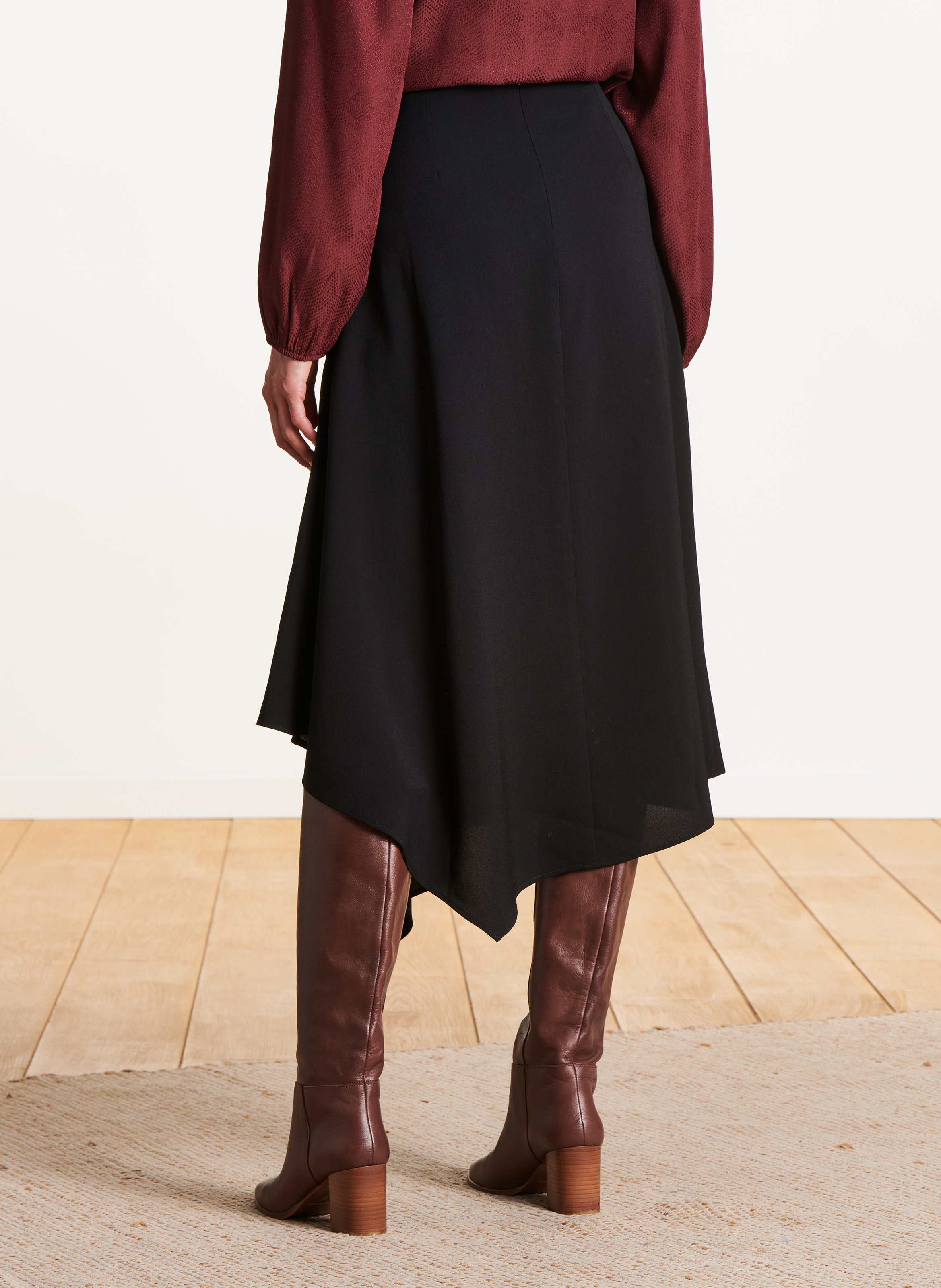 Asymmetric midi skirt LA FEE MARABOUTEE Black