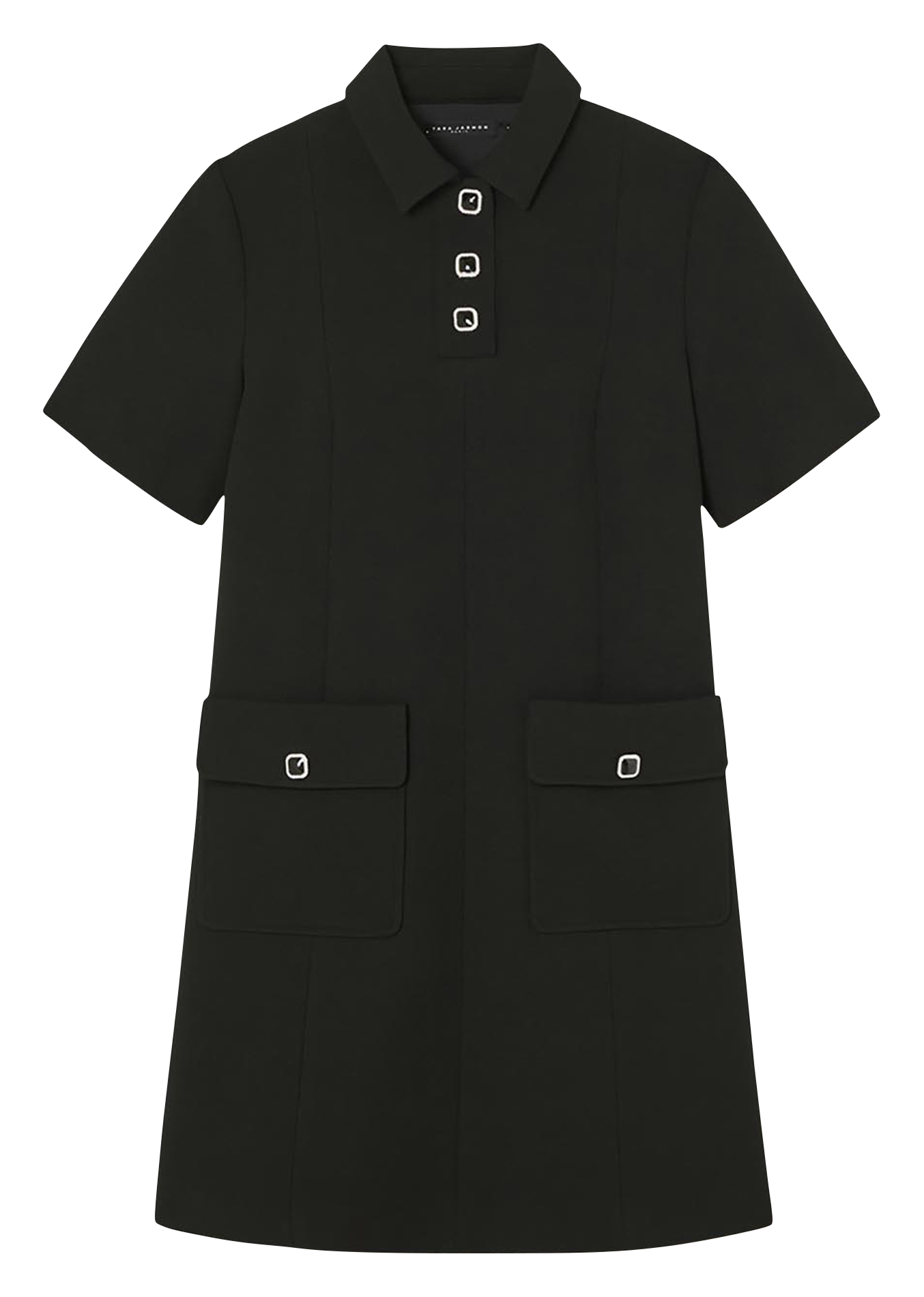 Abito corto collo a polo TARA JARMON Nero