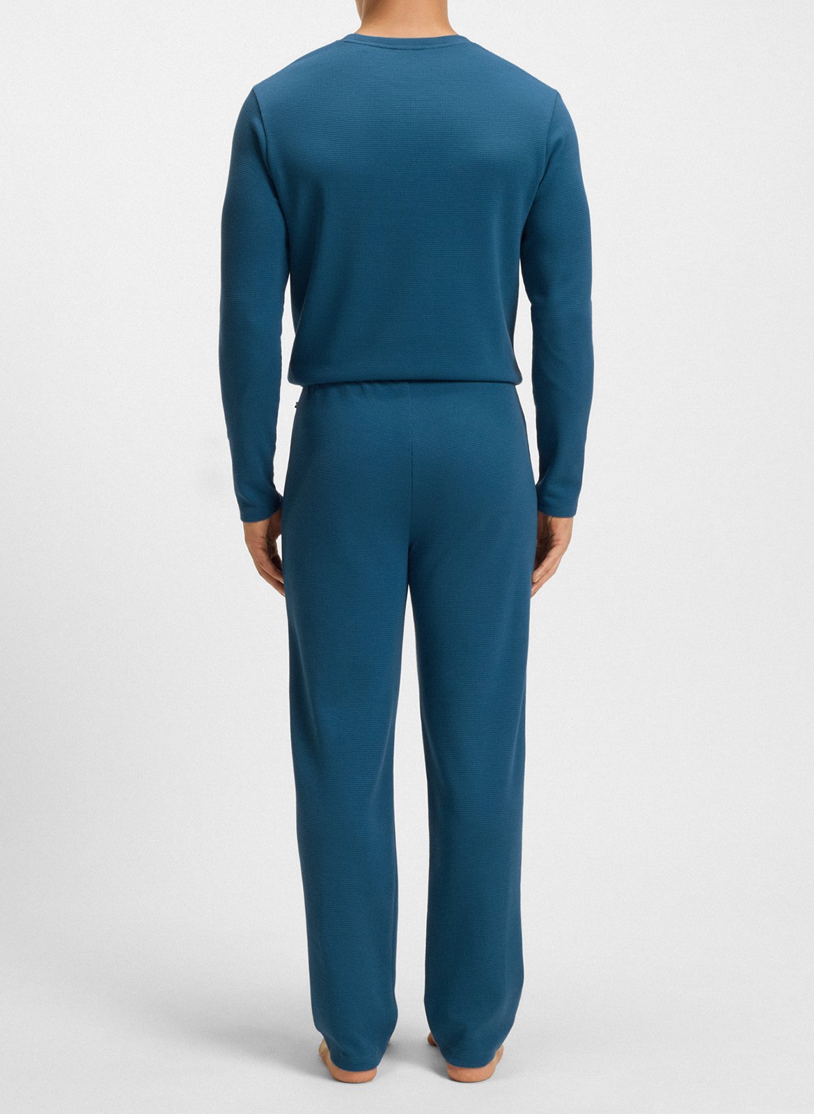 Solid straight-leg trousers with logo BOSS Blue