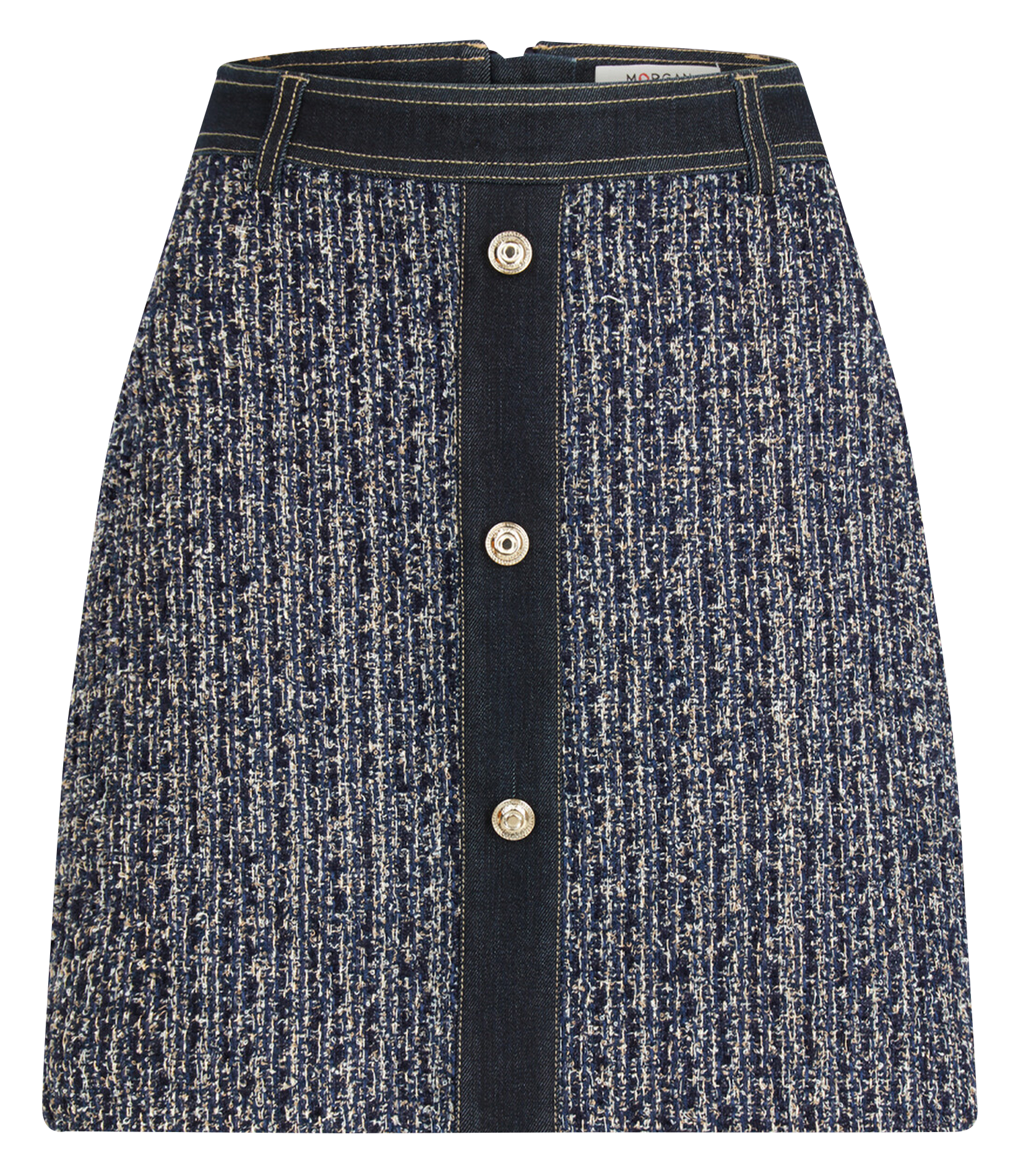 Korte, rechte rok van tweed MORGAN Veelkleurig