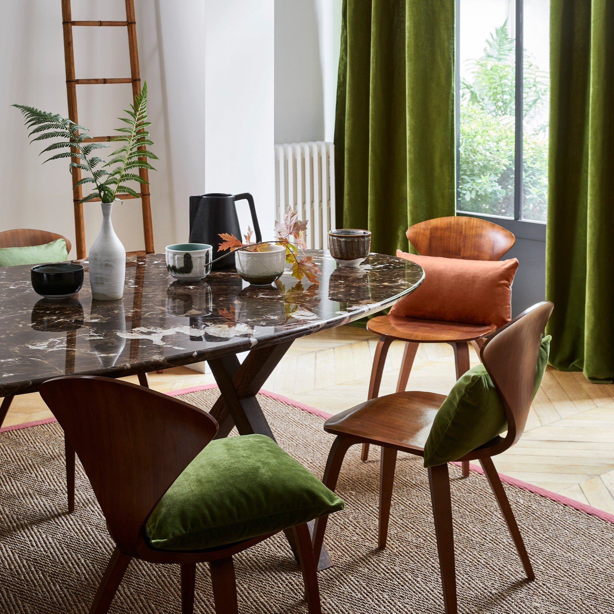 Curtain with gilt eyelets MADURA Green