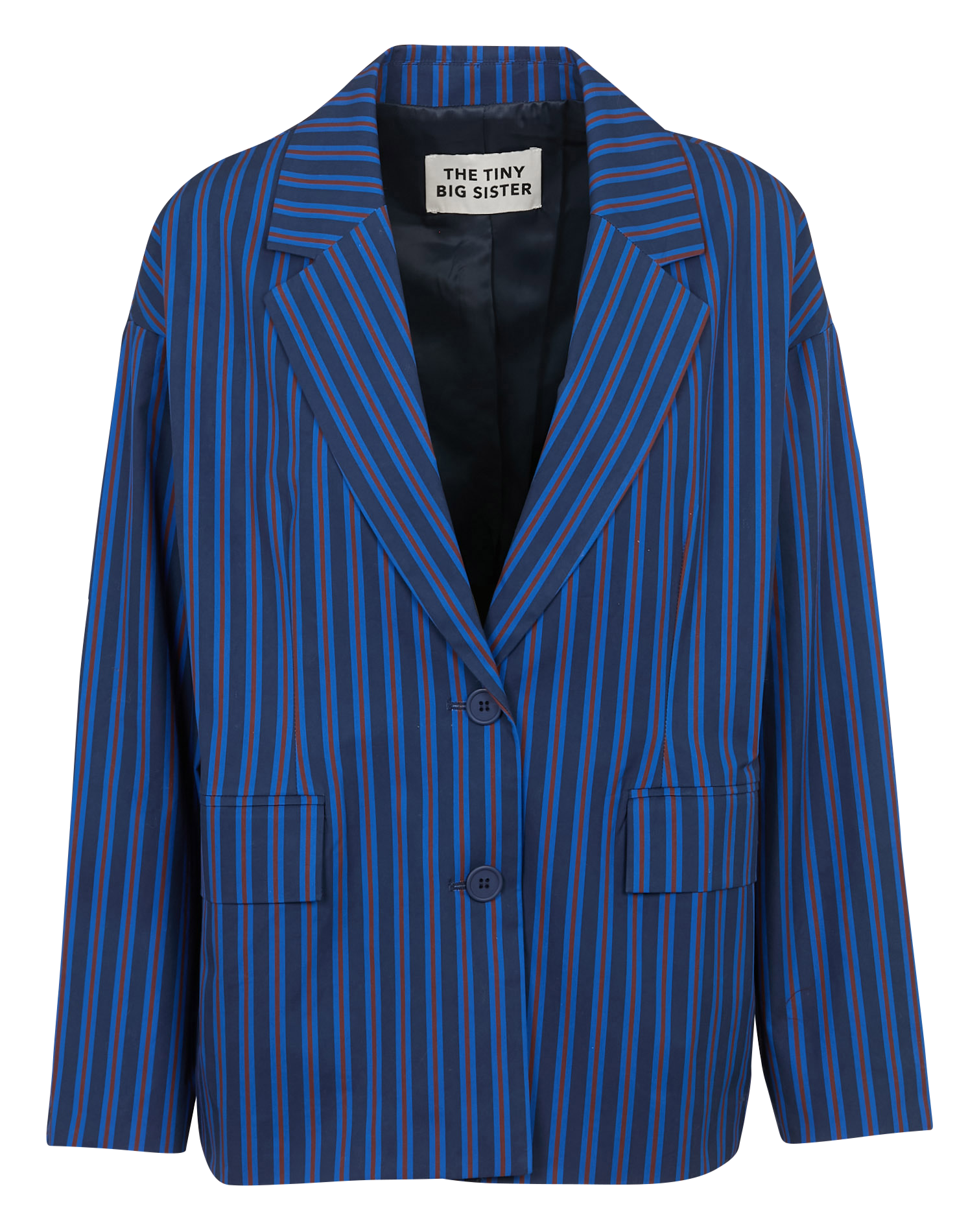 Straight cotton blazer coat THE TINY BIG SISTER Blue