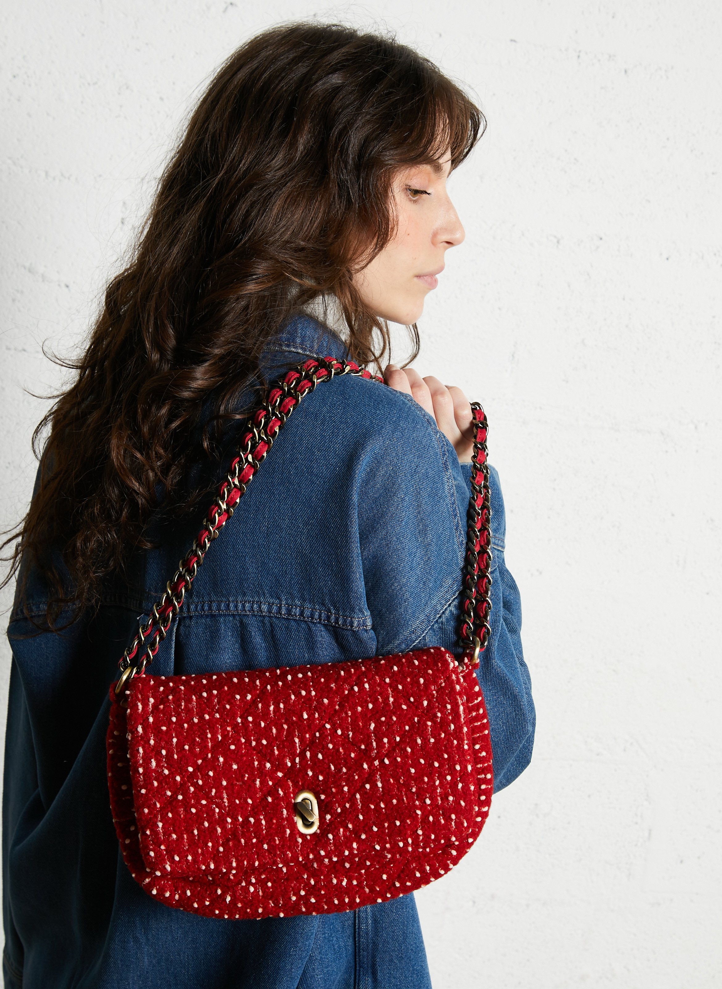 Umhängetasche aus Wollmix BECKSONDERGAARD Rot