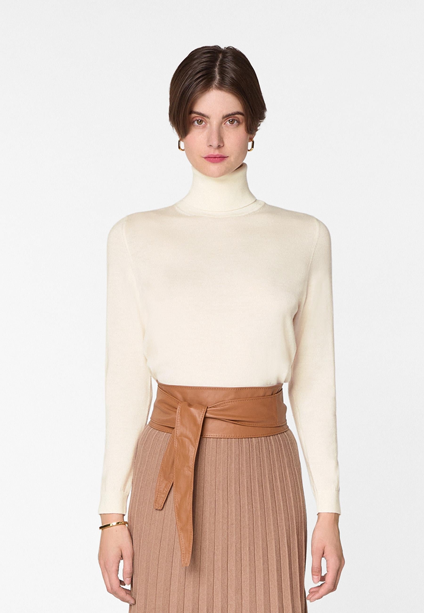 Merino wool roll-neck sweater RODIER White