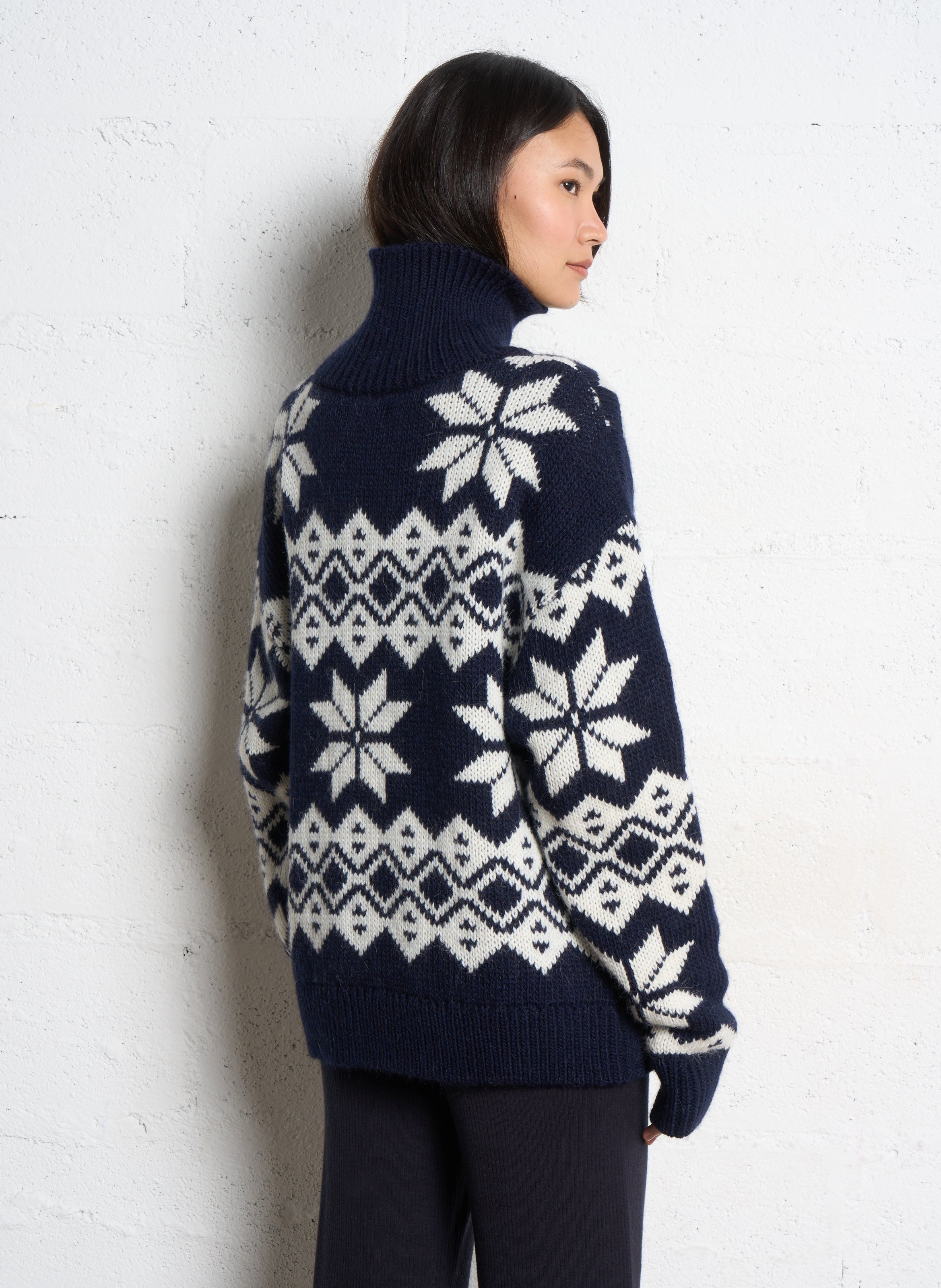 Trui met opstaande kraag | wolblend THE NEW SOCIETY Blauw