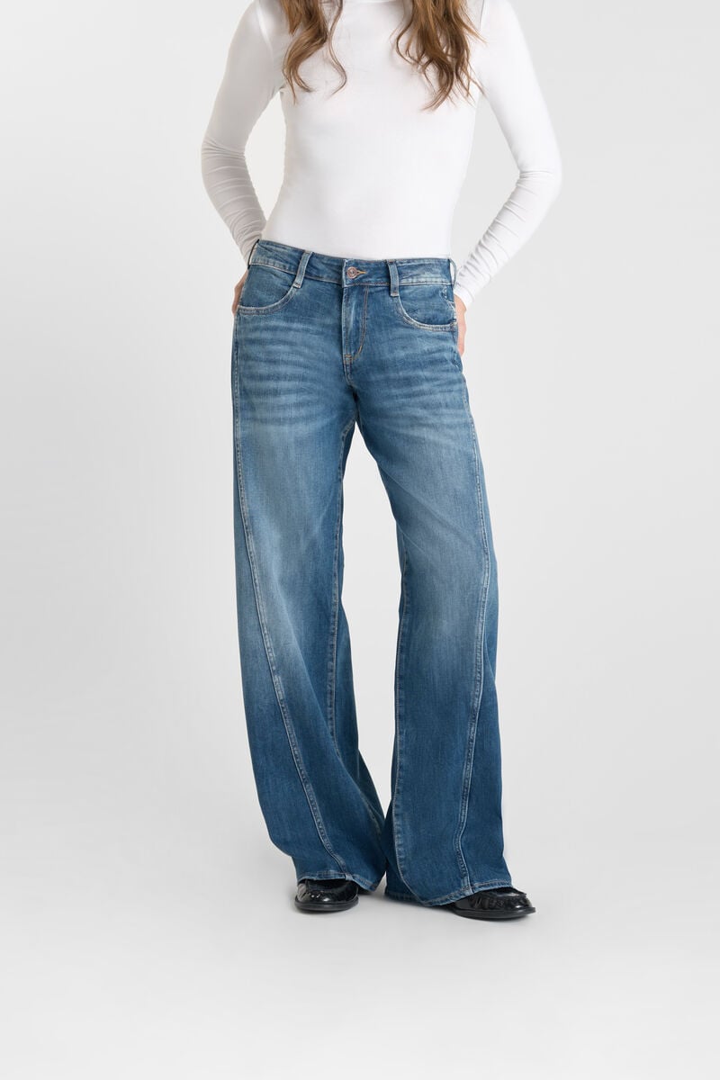 Flare wide leg jeans, length 34 LE TEMPS DES CERISES Blue