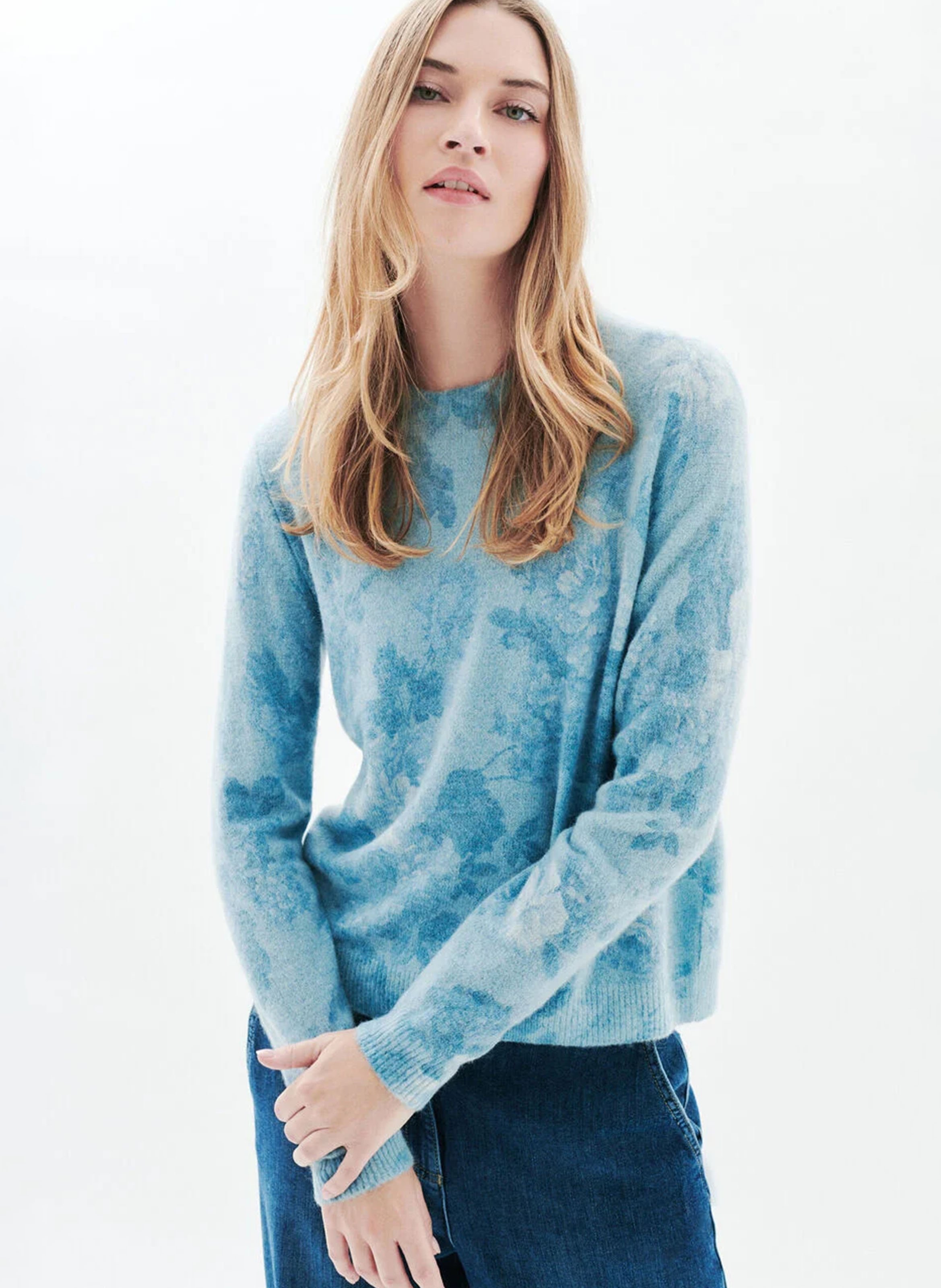 Straight round neck printed sweater CAROLL