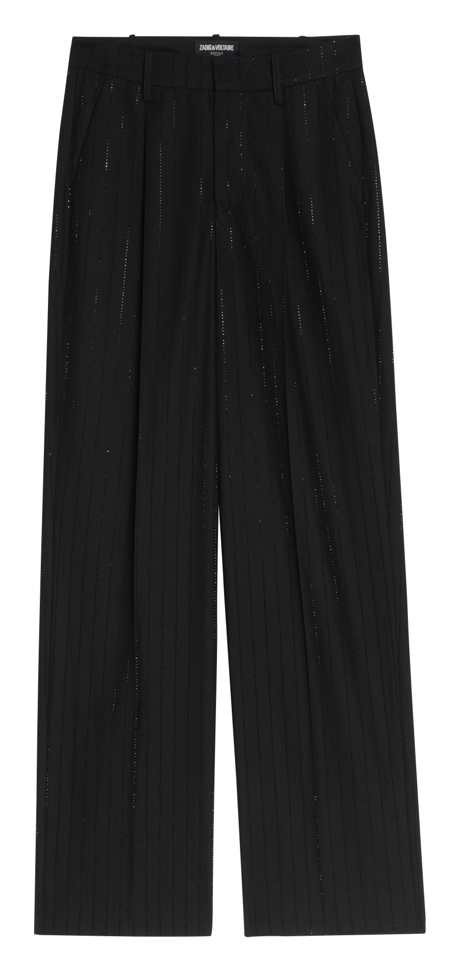 Pantalon droit à fines rayures ZADIG&VOLTAIRE Noir