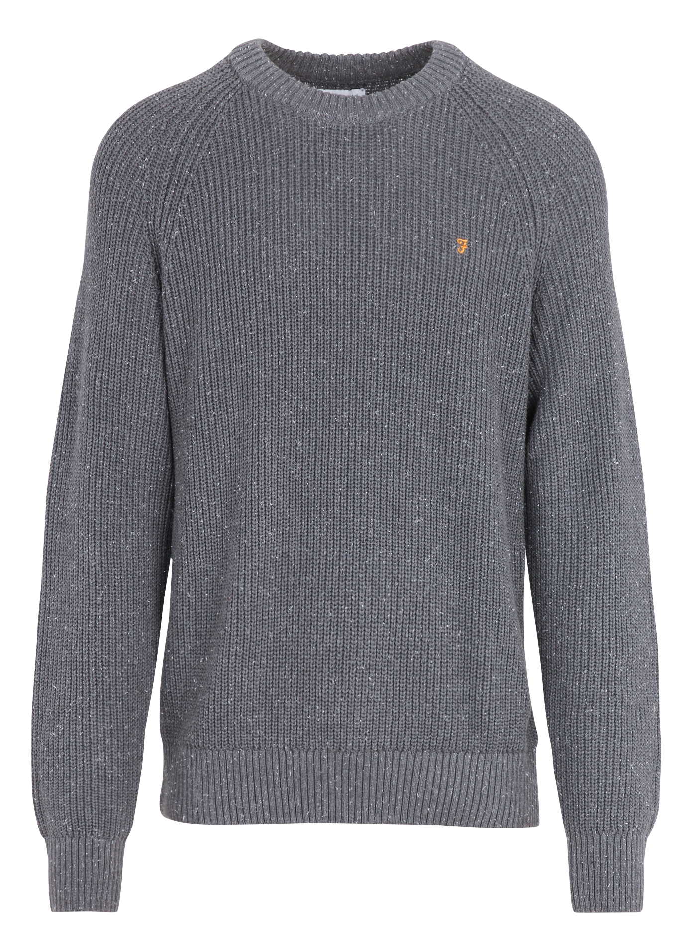 Rechte trui van biokatoen met ronde hals FARAH Grijs